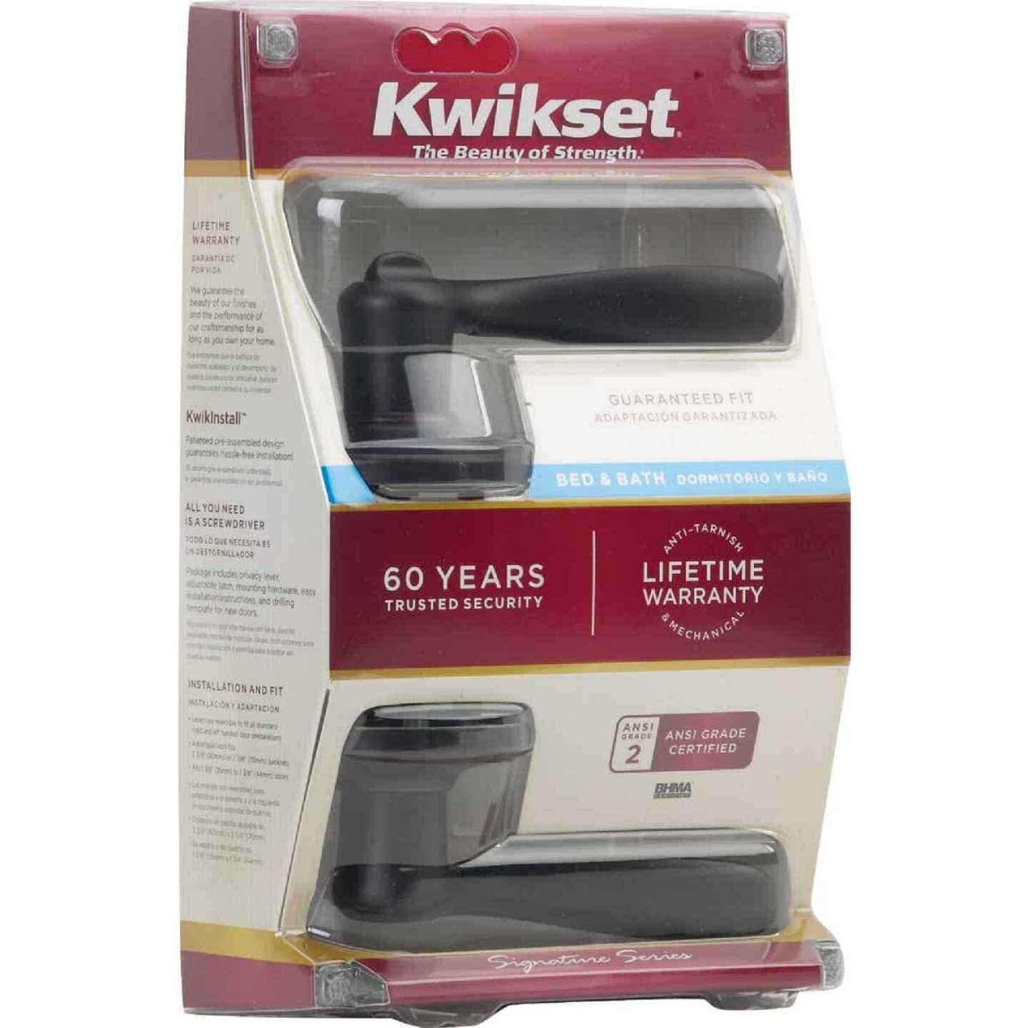 Kwikset Signature Series Venetian Bronze Tustin Privacy Door Lever Image 2
