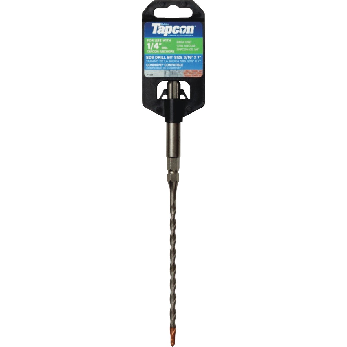 Tapcon 3/16 In. x 7 In. SDS-Plus Rotary Hammer Drill Bit