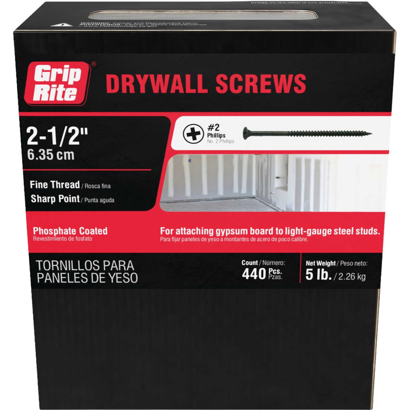 Grip-Rite #8 x 2-1/2 In. Fine Thread Multipurpose Drywall Screw (5 Lb.) Image 2