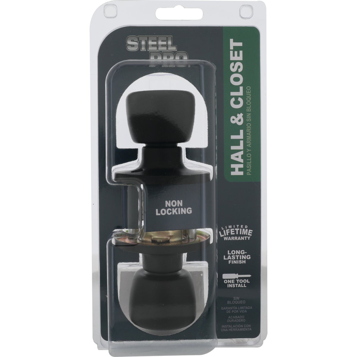 Steel Pro Matte Black Tulip Passage Door Knob Image 2