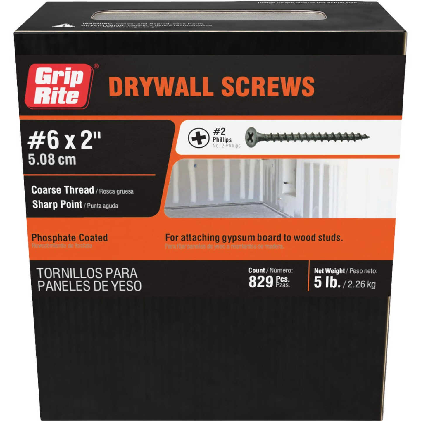 Grip-Rite #6 x 2 In. Coarse Thread Black Phosphate Drywall Screw (5 Lb.) Image 2
