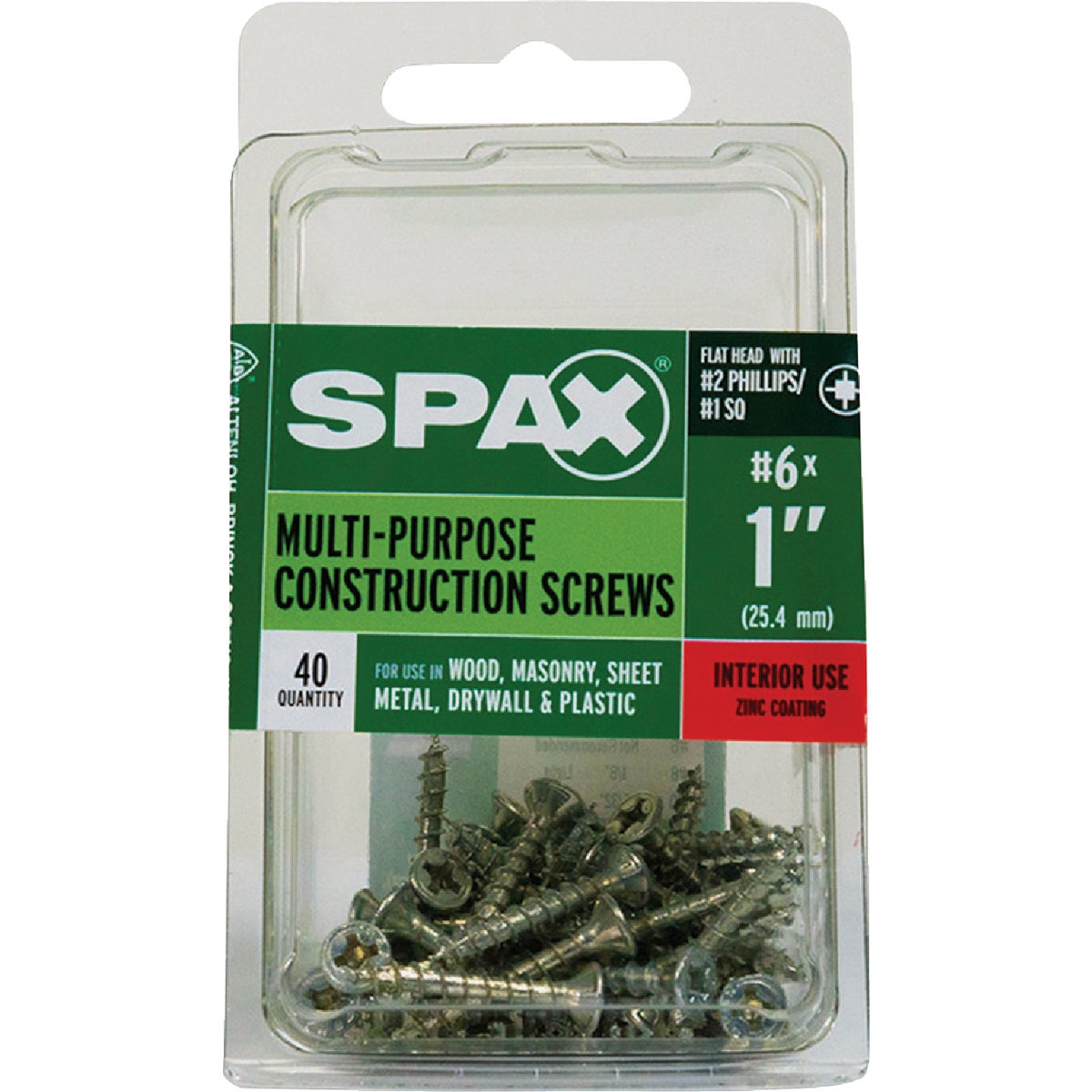 SPAX #6 x 1 In. Unidrive (Combo Drive) Flat Head Zinc (Interior) Multi-Purpose Construction Screw (40-Count) Image 4