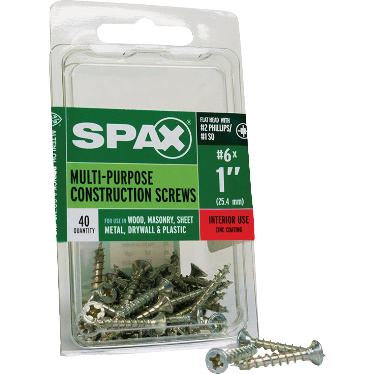 SPAX #6 x 1 In. Unidrive (Combo Drive) Flat Head Zinc (Interior) Multi-Purpose Construction Screw (40-Count) Image 6