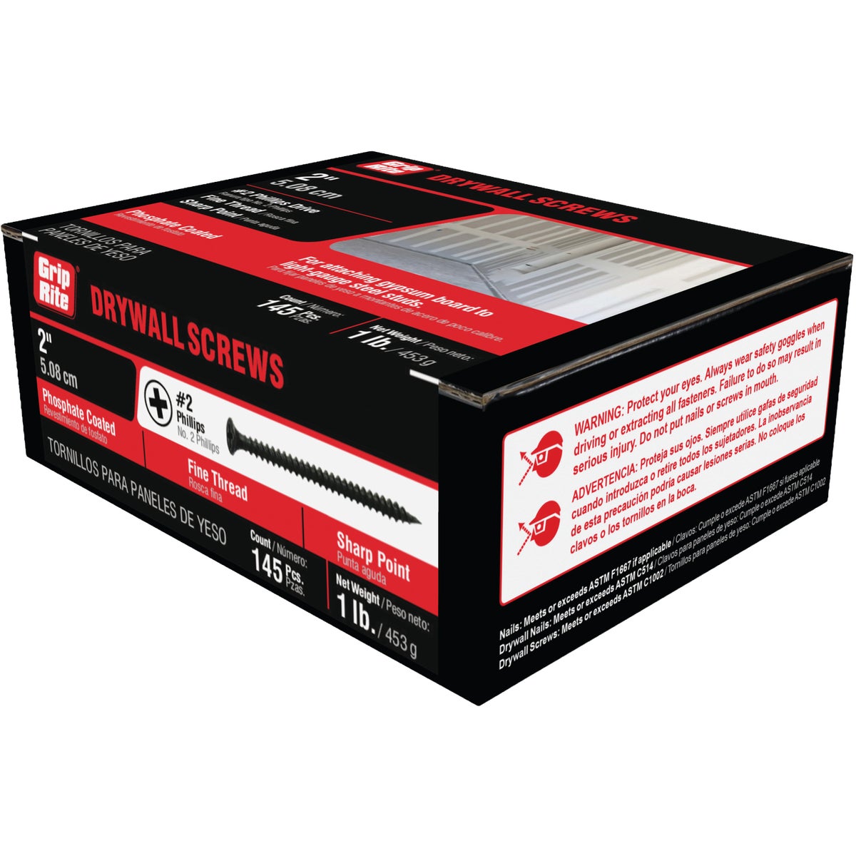 Grip-Rite #6 x 2 In. Fine Thread Multipurpose Drywall Screw (1 Lb.) Image 2