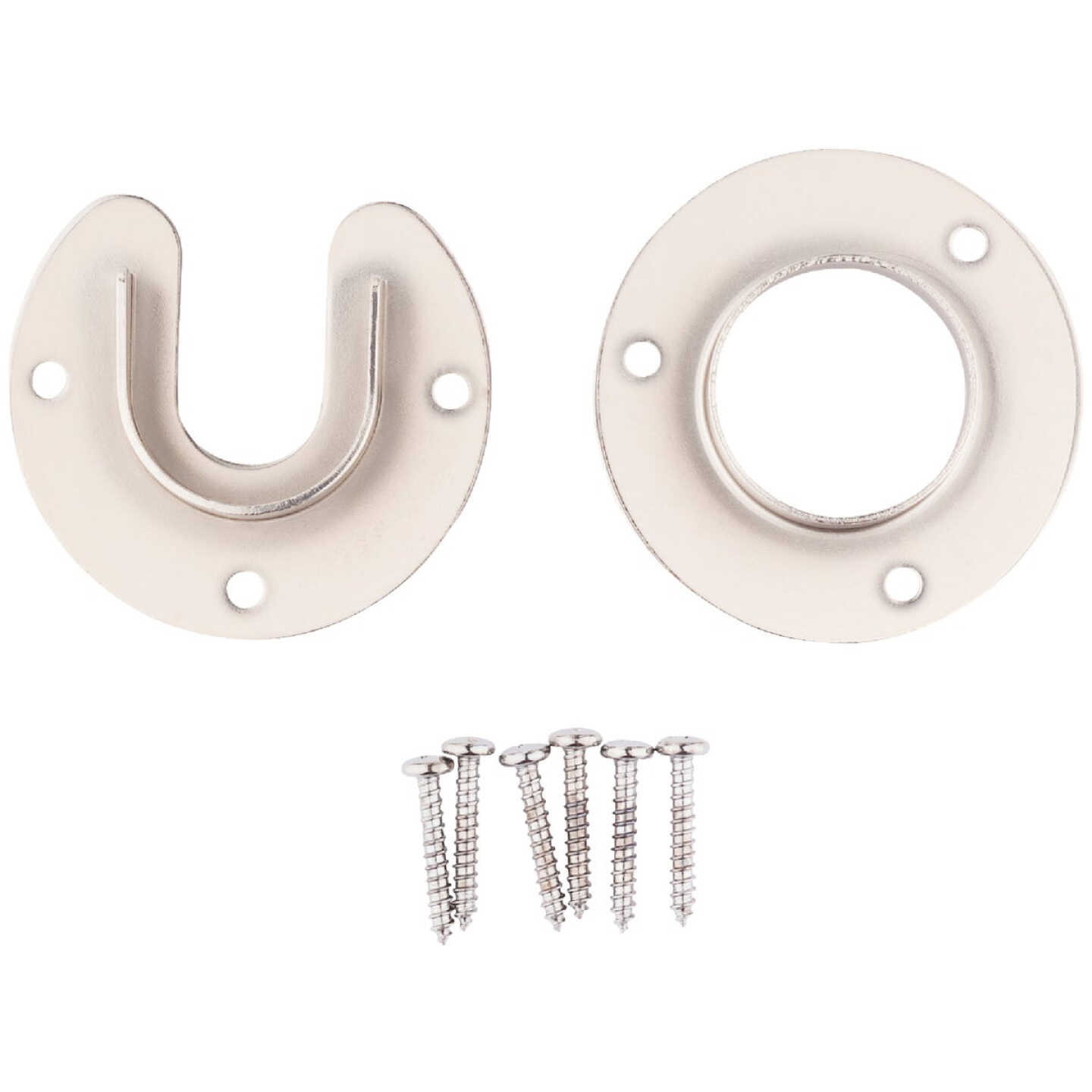 Stanley Home Designs 1-5/16 In. Zinc Closet Rod Socket, Satin Nickel (2-Pack) Image 3