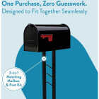Architectural Mailboxes Black Glossy Mailbox-to-Go All-in-One Mailbox & Post Kit Image 5