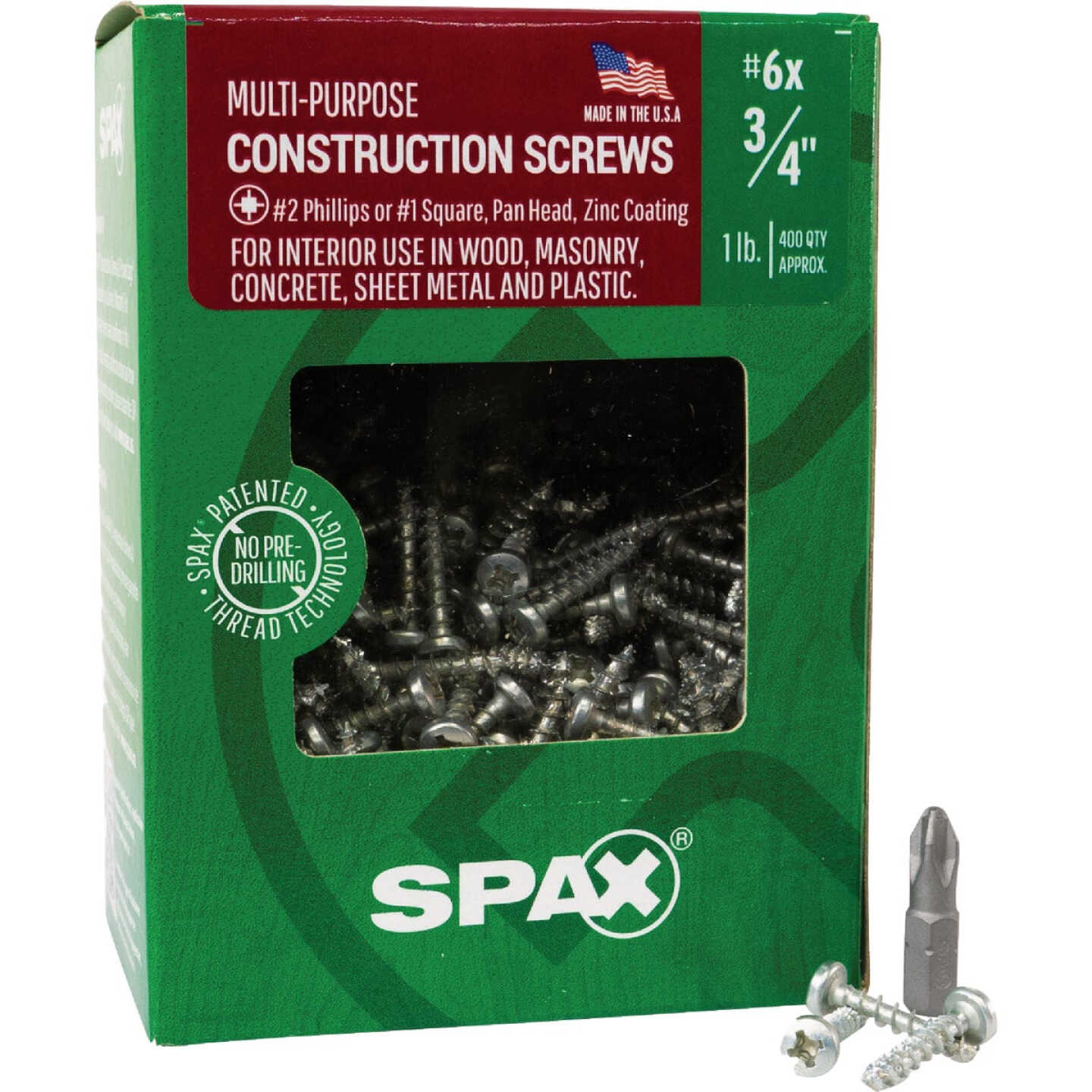 SPAX #6 x 3/4 In. Unidrive (Combo Drive) Pan Head Zinc (Interior) Multi-Purpose Construction Screw (400-Count) Image 5