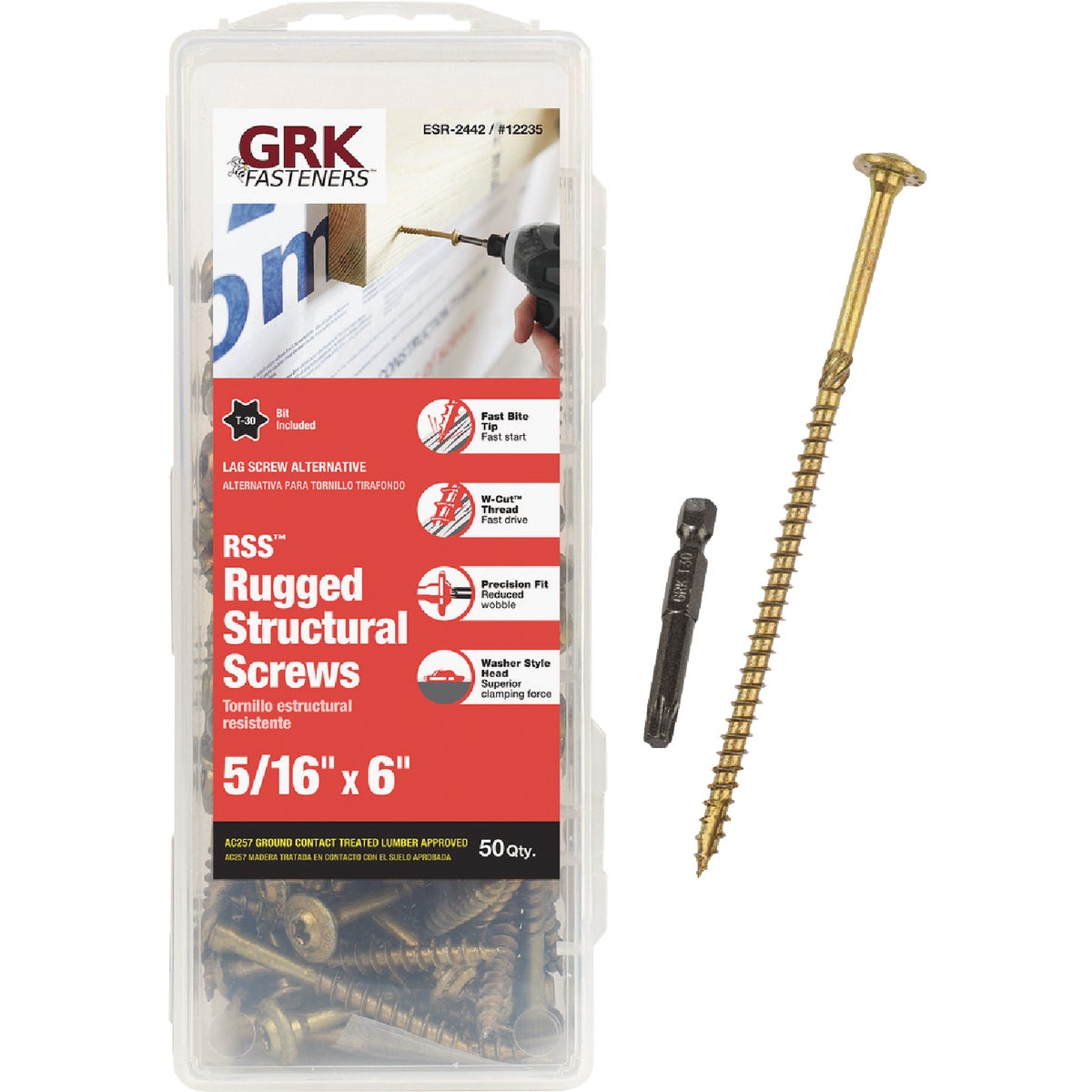 GRK RSS Rugged 5/16 In. x 6 In. Star Drive Washer-Head Structure Screw (50-Count)