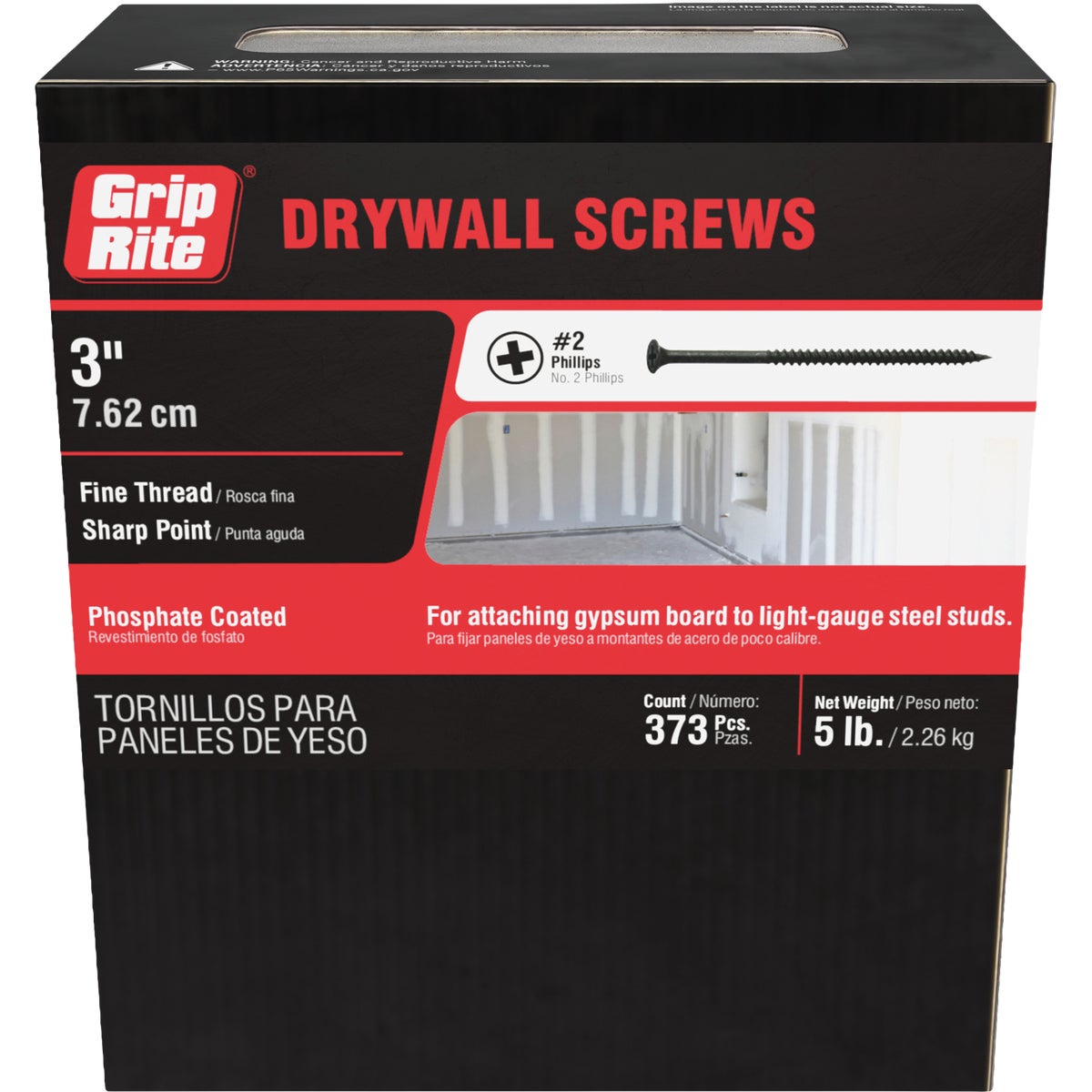 Grip-Rite #8 x 3 In. Fine Thread Multipurpose Drywall Screw (5 Lb.) Image 2