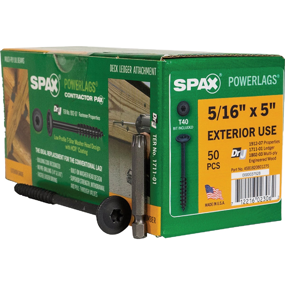 SPAX PowerLags 5/16 In. x 5 In. T40 Washer Head HCR (Exterior Rated) Lag Screw (50-Count) Image 6
