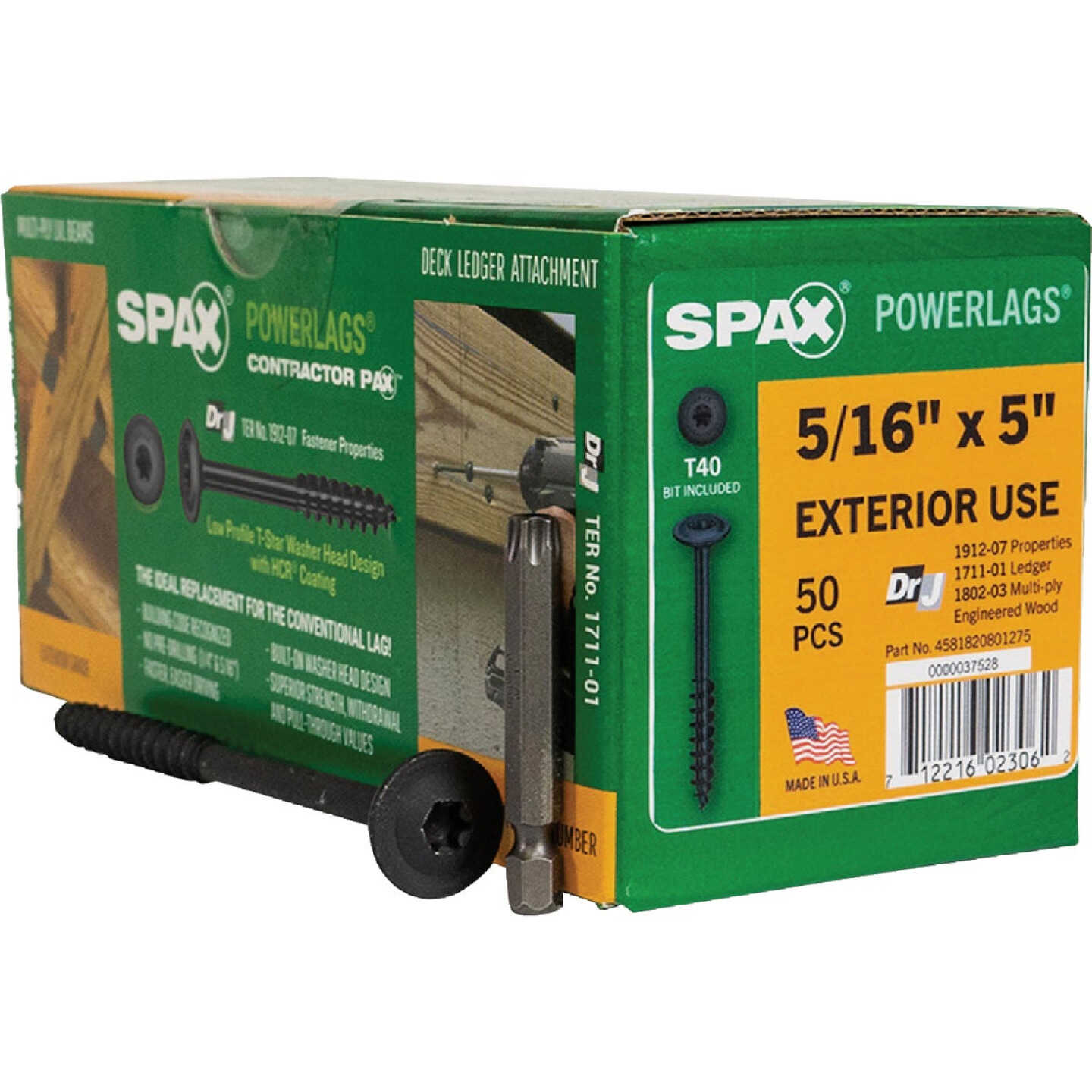 SPAX PowerLags 5/16 In. x 5 In. T40 Washer Head HCR (Exterior Rated) Lag Screw (50-Count) Image 6