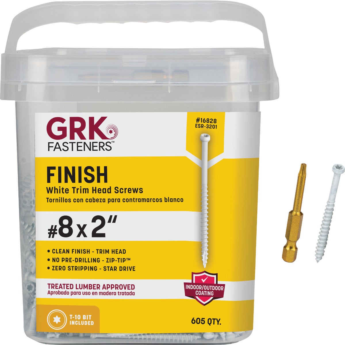 GRK #8 x 2 In. Star Drive White Steel Trim Screw (605-Count) Image 1