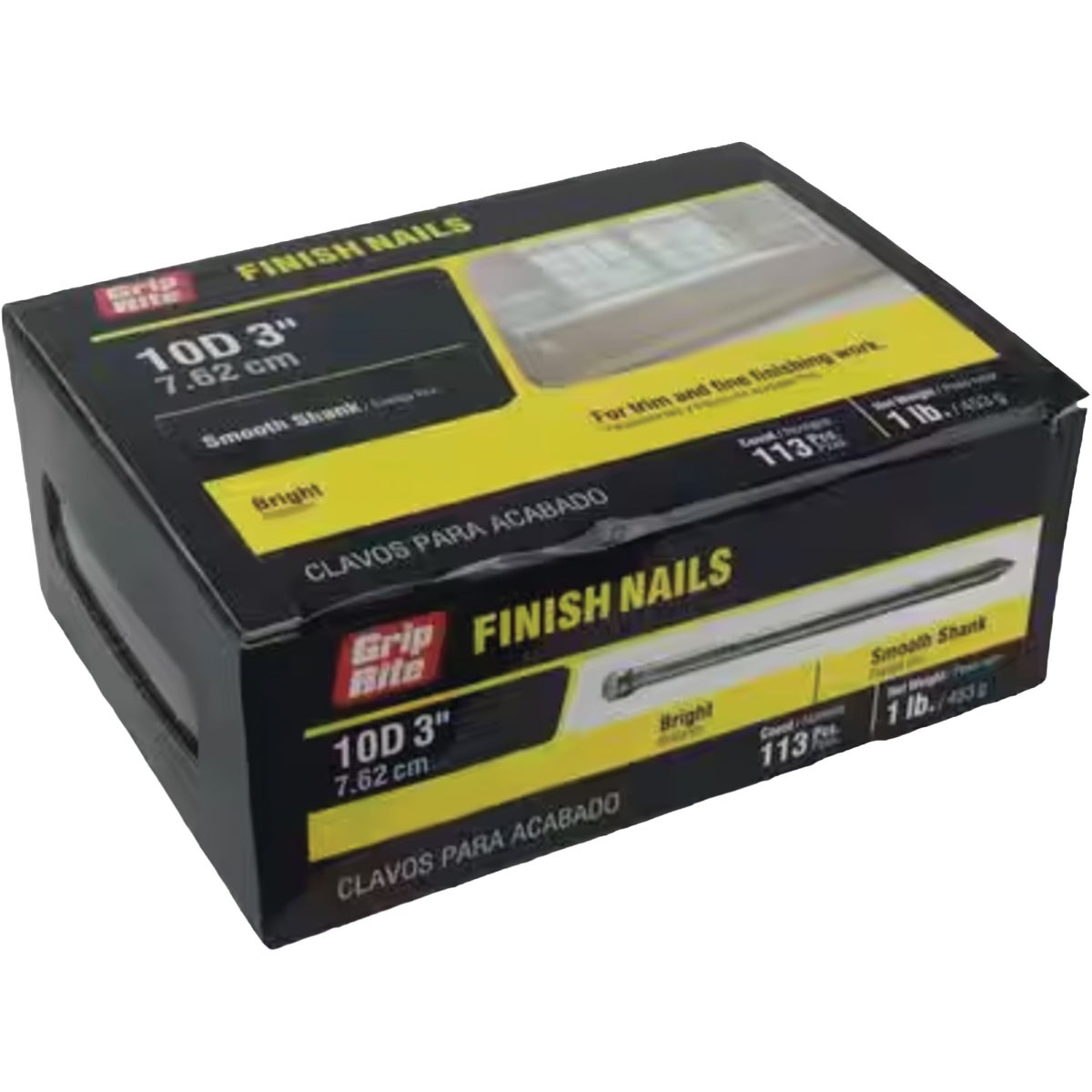 Grip-Rite 3 In. x 10d Bright Finishing Nails (124-Count)
