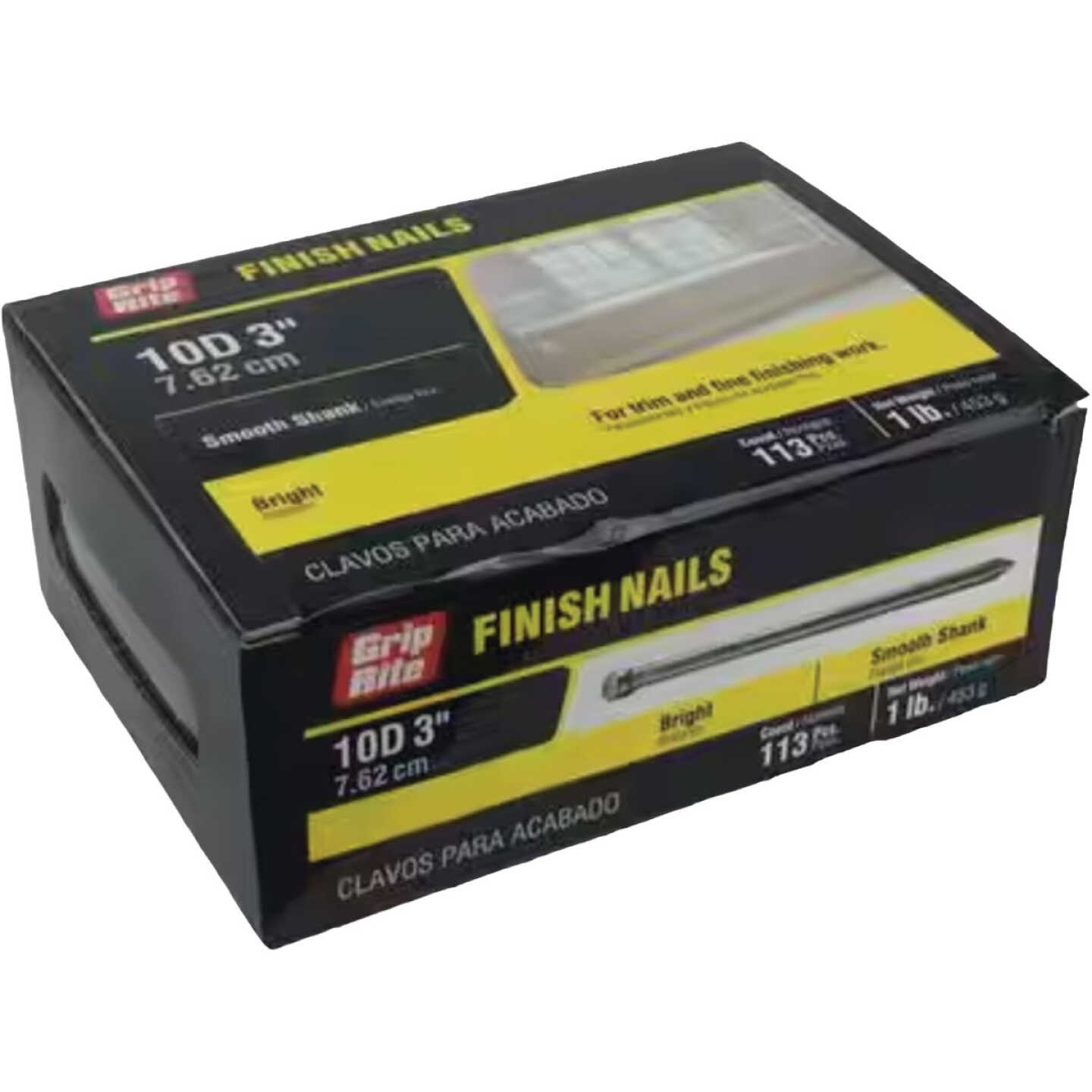 Grip-Rite 3 In. x 10d Bright Finishing Nails (124-Count) Image 1