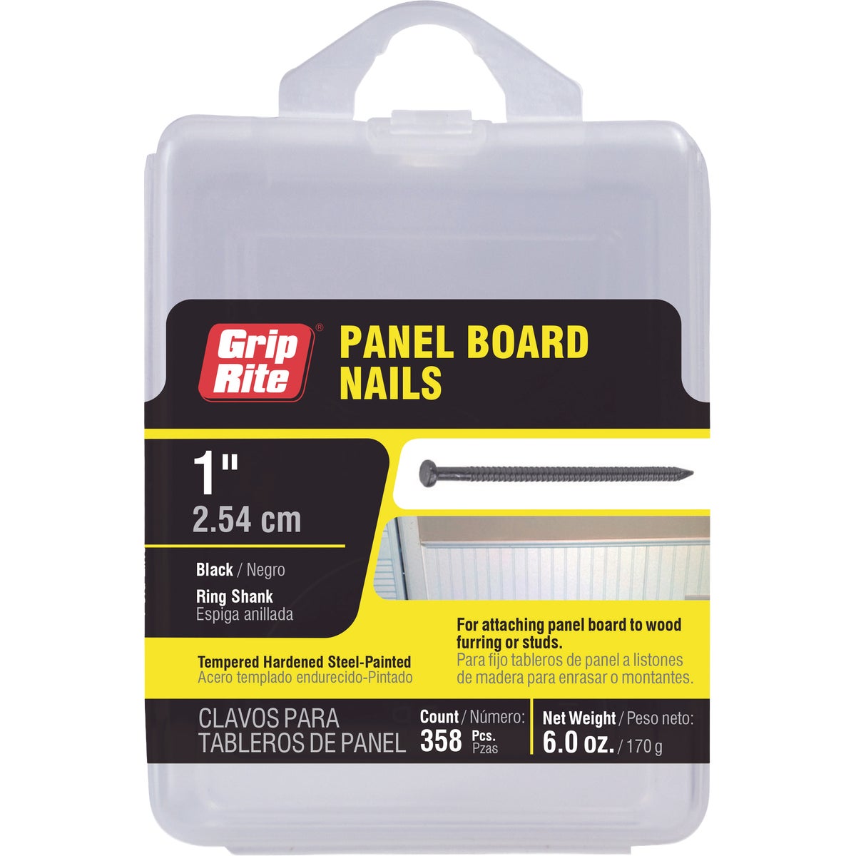 Grip-Rite 1 In. x 16-1/2 ga Ring Shank Black Paneling Nail (358-Count) Image 2