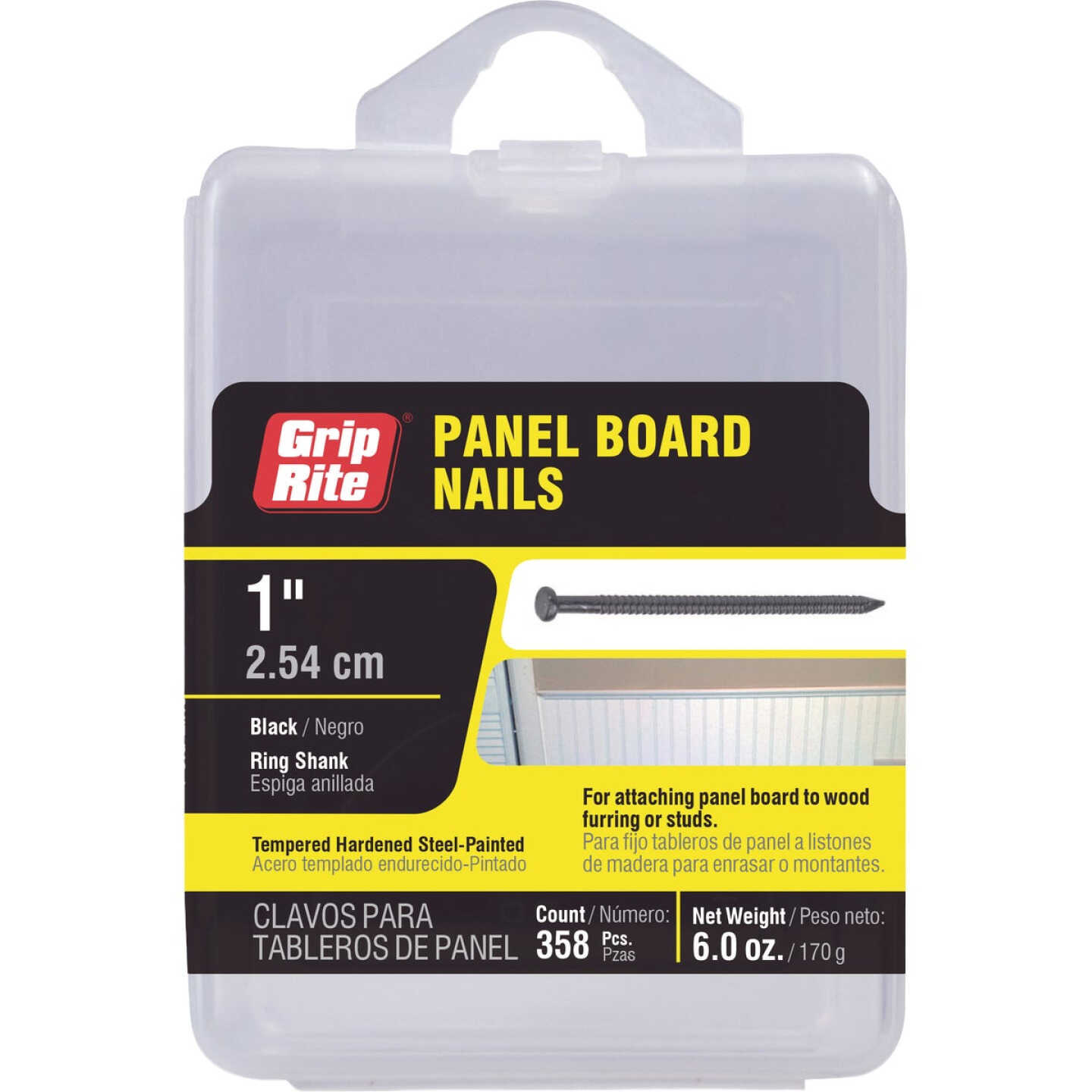 Grip-Rite 1 In. x 16-1/2 ga Ring Shank Black Paneling Nail (358-Count) Image 2