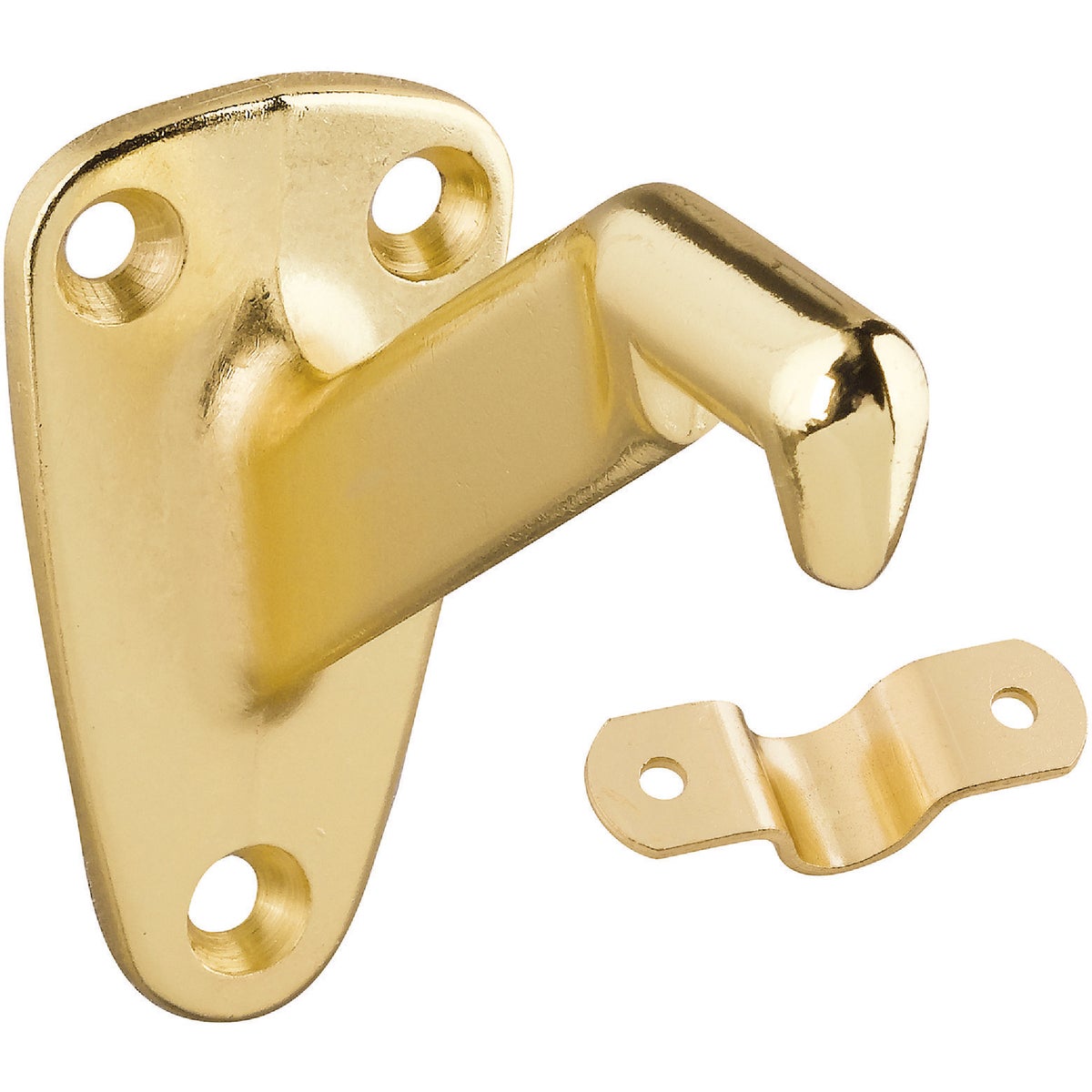 National Hardware Gallery Series Bright Brass Handrail Bracket Image 1
