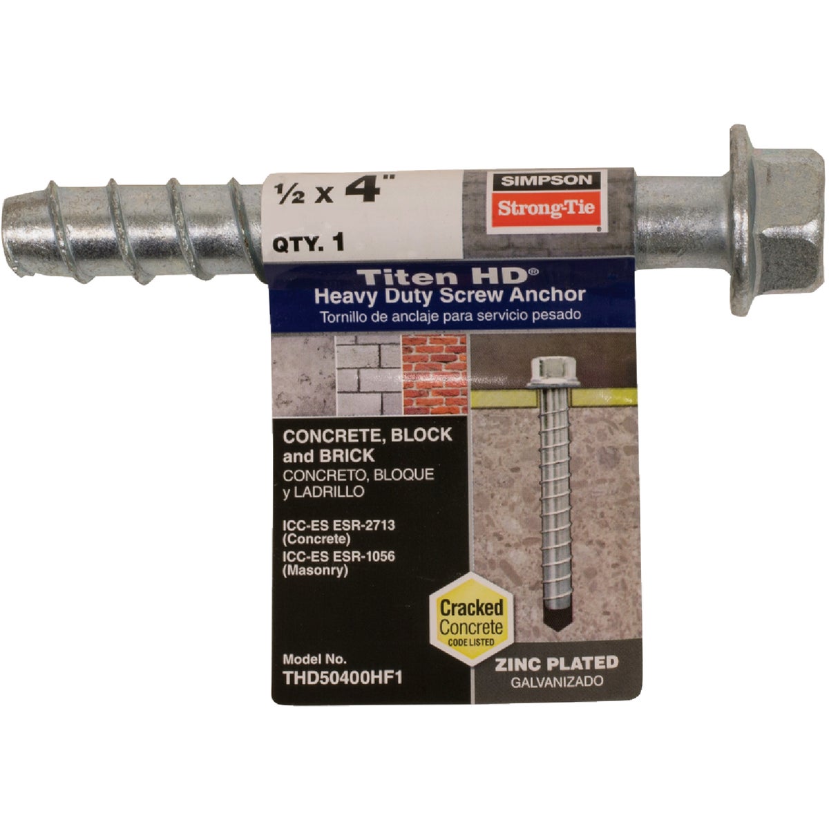 Simpson Strong-Tie Titen HD 1/2 In. x 4 In. Heavy-Duty Screw Anchor Image 2