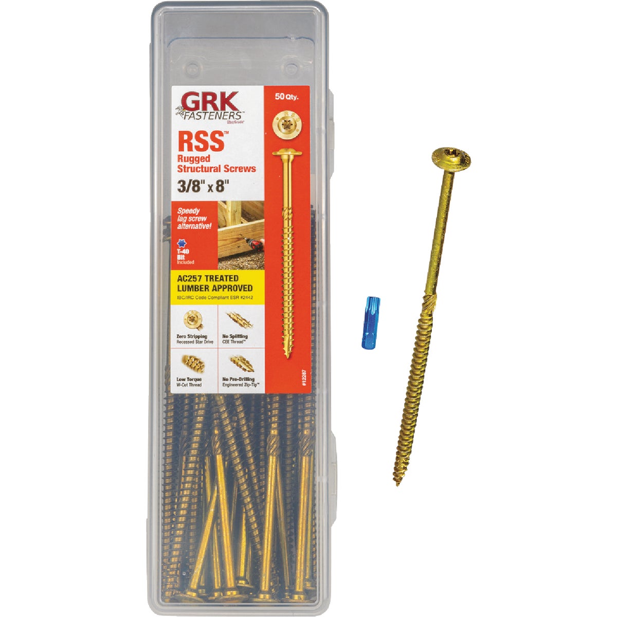 GRK RSS Rugged 3/8 In. x 8 In. Star Drive Washer-Head Structure Screw (50-Count)