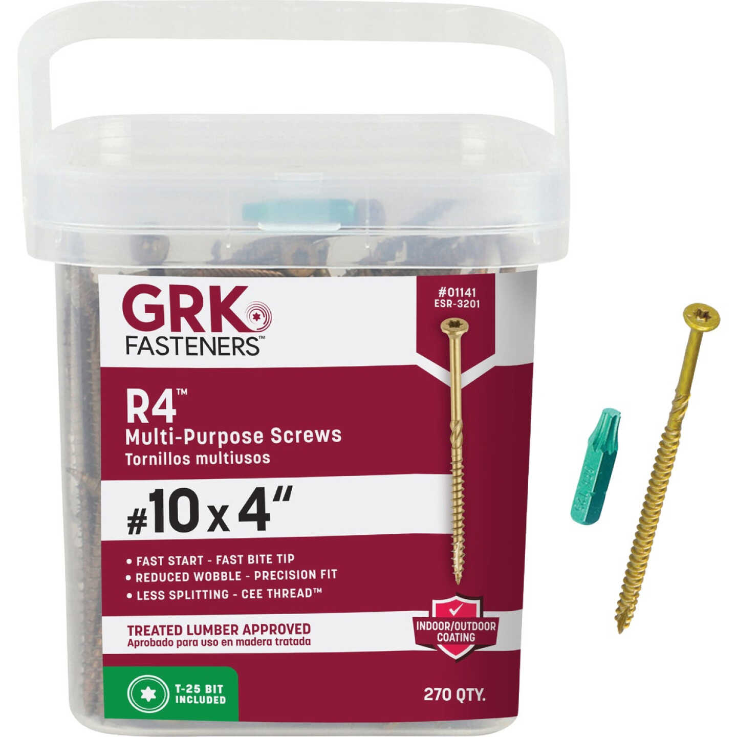 GRK R4 #10 x 4 In. Star Drive Multi-Purpose Wood Screw (270-Count) Image 1