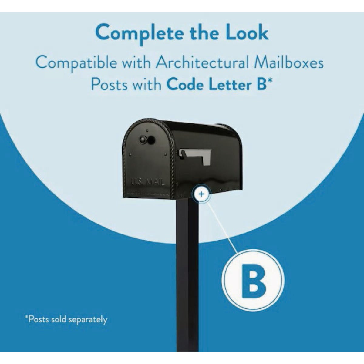 Architectural Mailboxes Edwards Black Post-Mount Mailbox Image 2