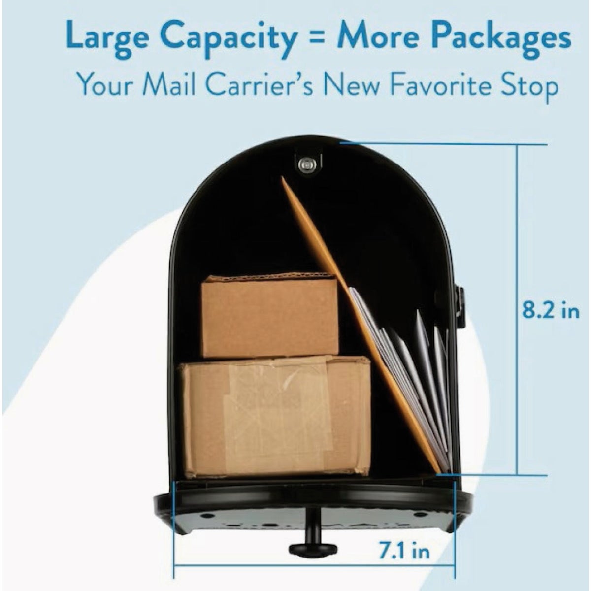 Architectural Mailboxes Edwards Black Post-Mount Mailbox Image 5