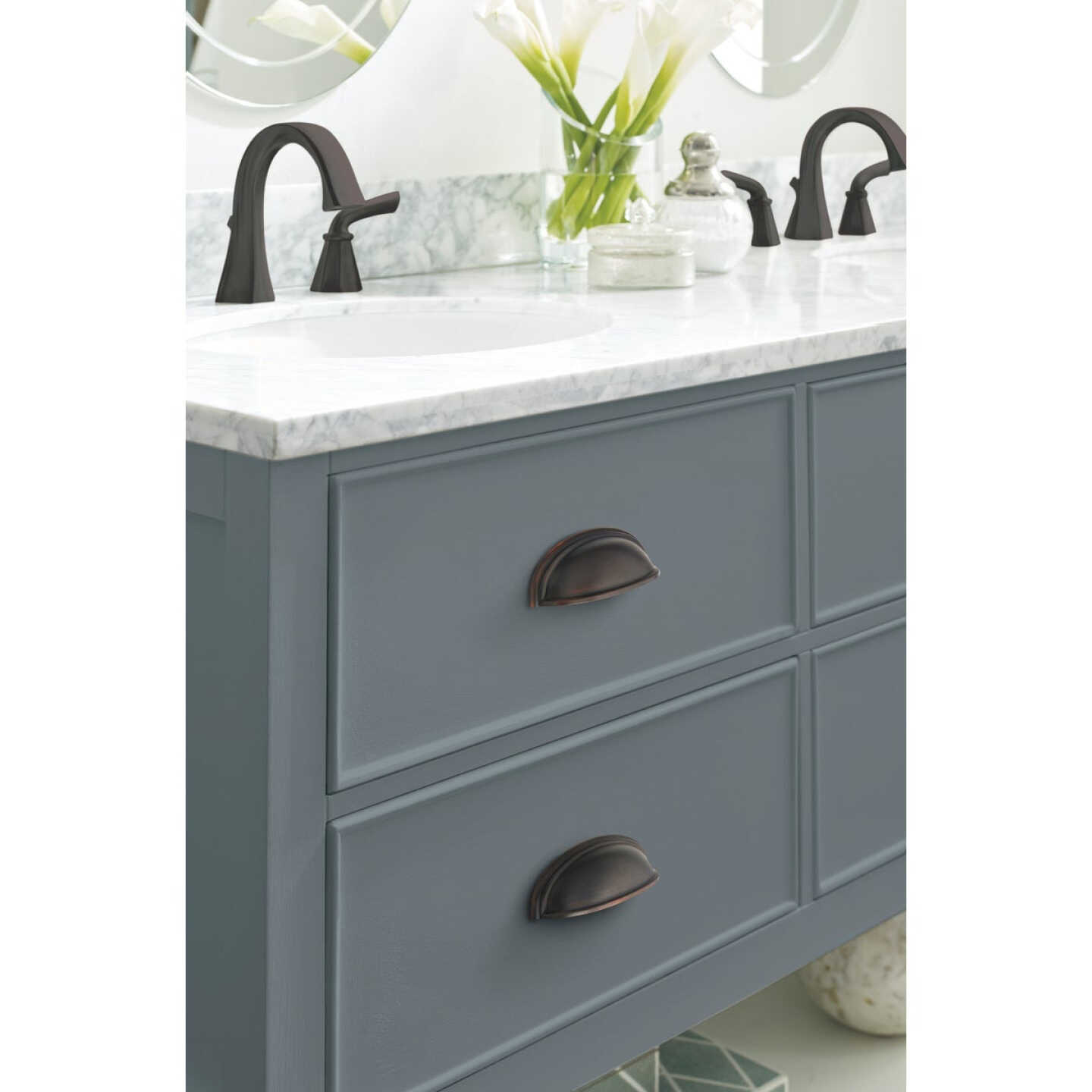 Amerock Ashby 3 & 4 In. Oil-Rubbed Bronze Cup Cabinet Drawer Pull Image 3