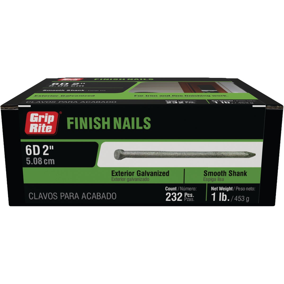 Grip-Rite 2 In. x 6d Hot Galvanized Finishing Nails (288-Count) Image 2
