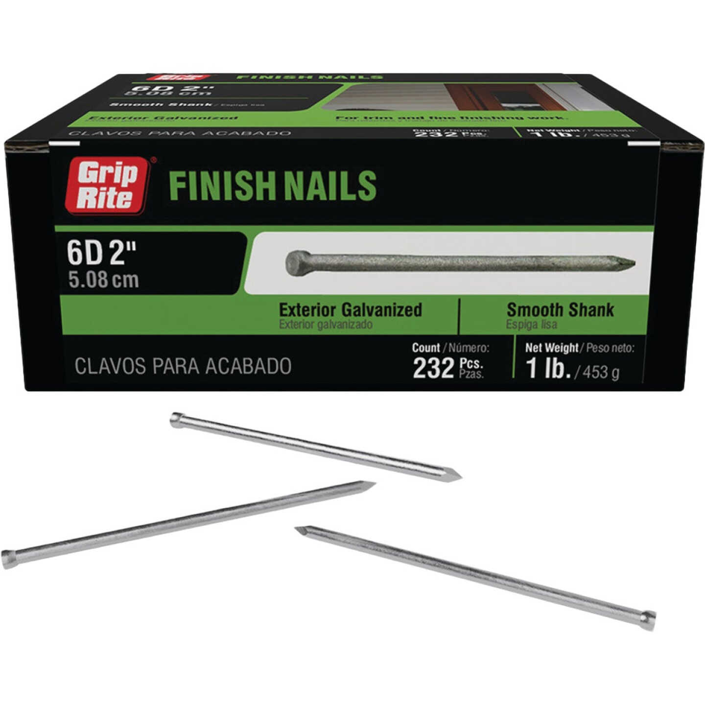 Grip-Rite 2 In. x 6d Hot Galvanized Finishing Nails (288-Count) Image 1