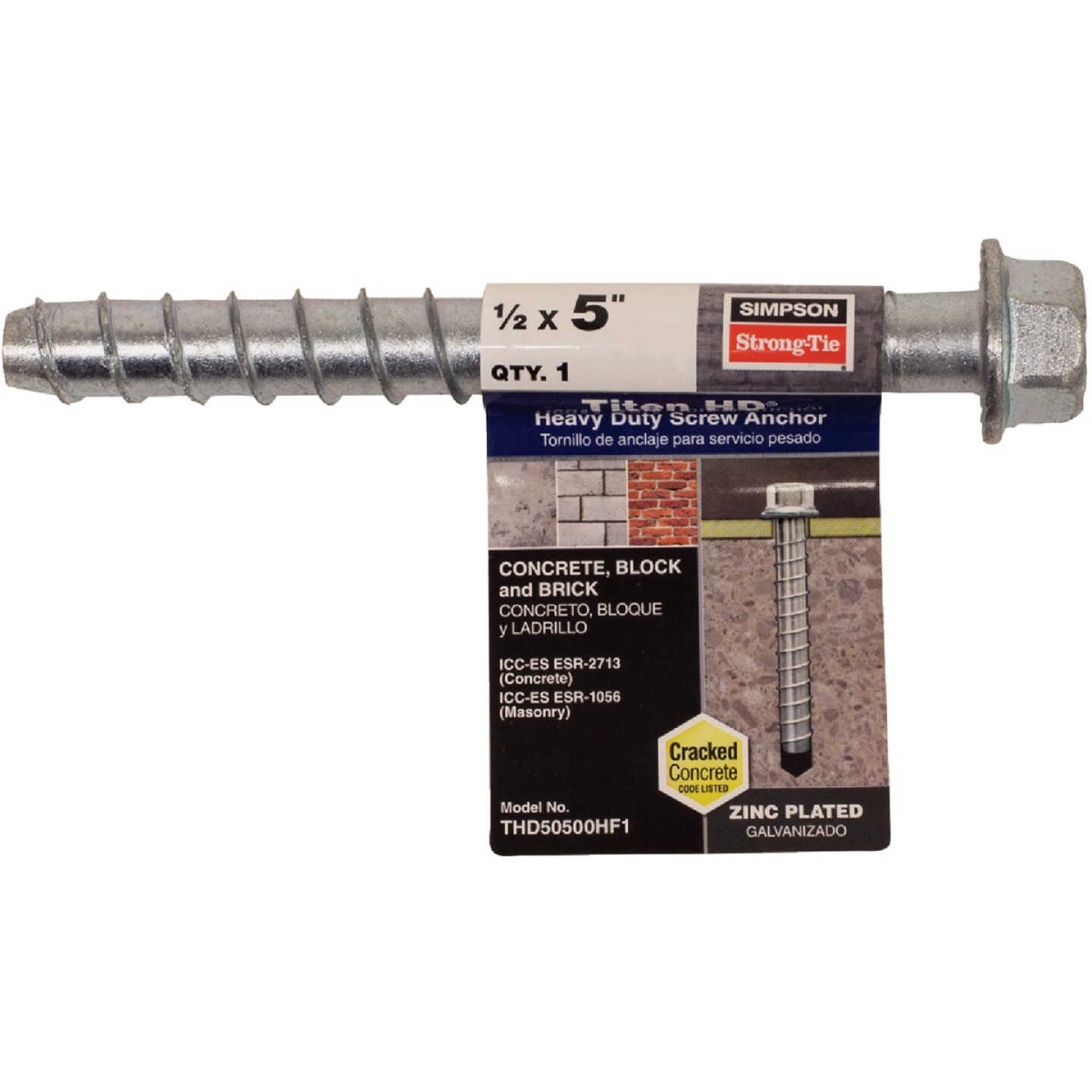 Simpson Strong-Tie Titen HD 1/2 In. x 5 In. Heavy-Duty Screw Anchor Image 2