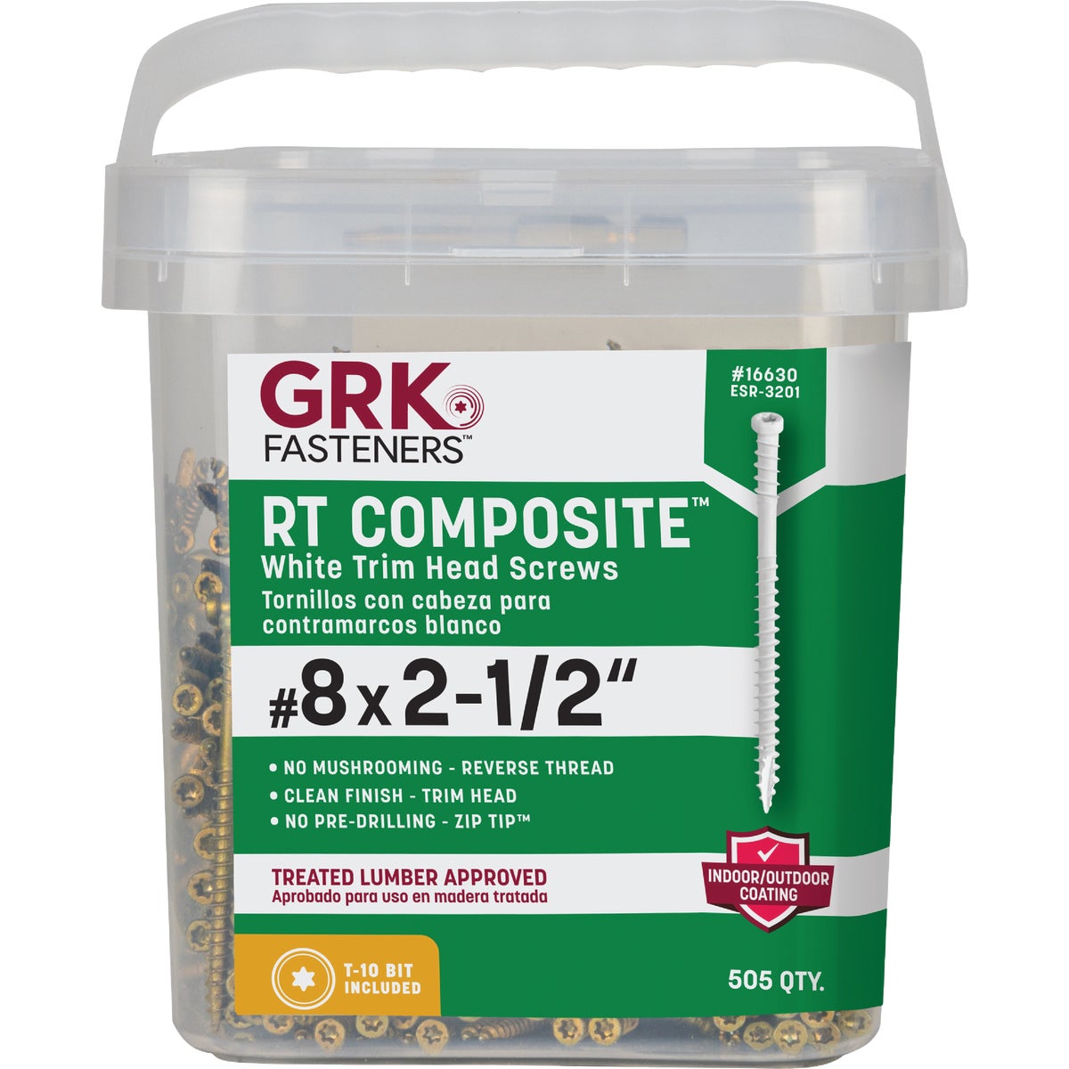 GRK RT #8 x 2-1/2 In. Star Drive White Composite Screw (505-Count) Image 3
