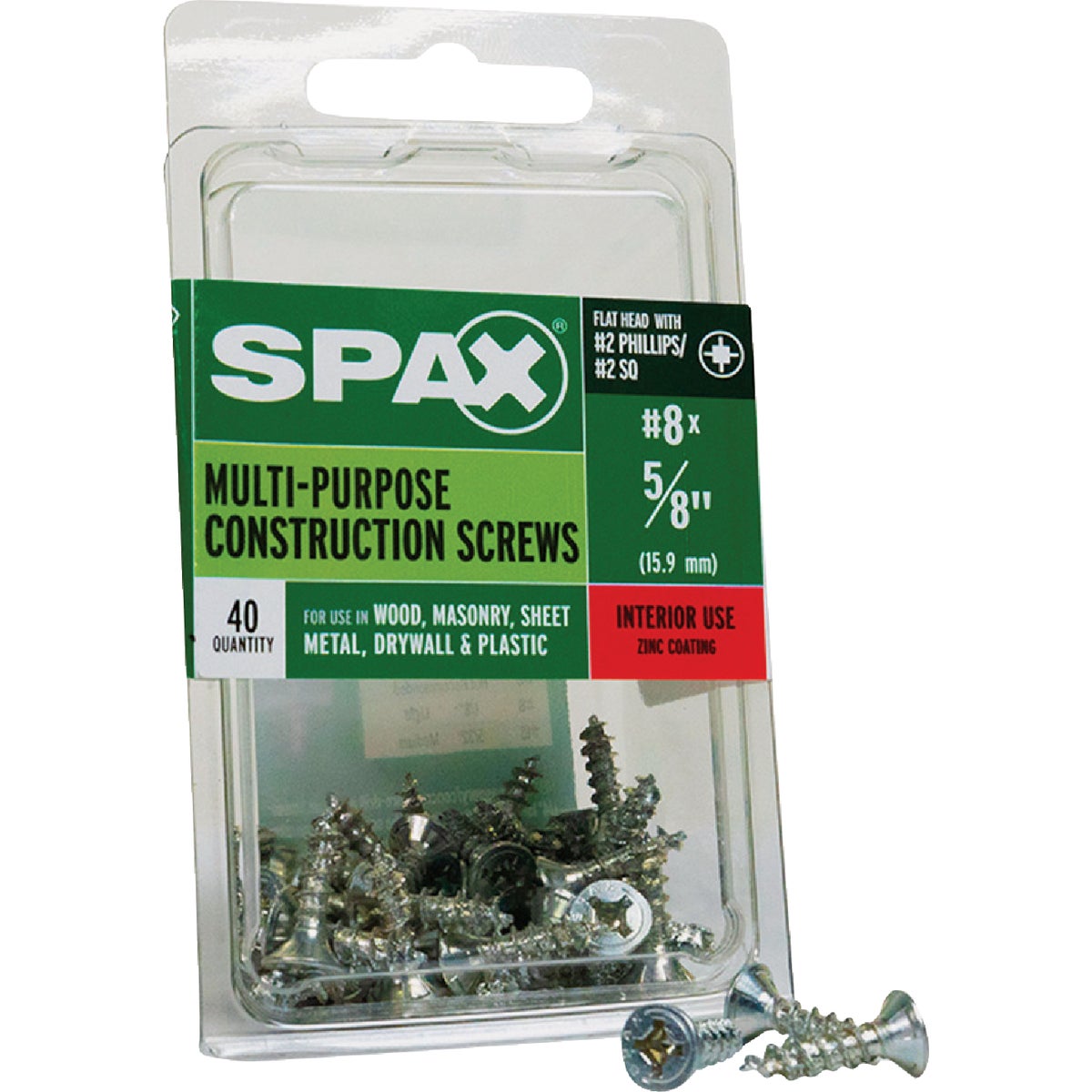 SPAX #8 x 5/8 In. Unidrive (Combo Drive) Flat Head Zinc (Interior) Multi-Purpose Construction Screw (40-Count) Image 6