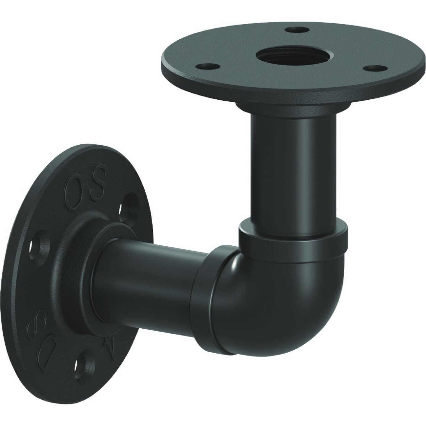 Knape & Vogt Birmingham 4 In. Black Elbow Pipe Shelf Bracket Image 1