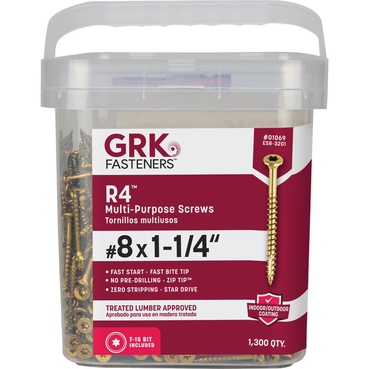 GRK R4 #8 x 1-1/4 In. Star Drive Multi-Purpose Wood Screw (1300-Count) Image 6
