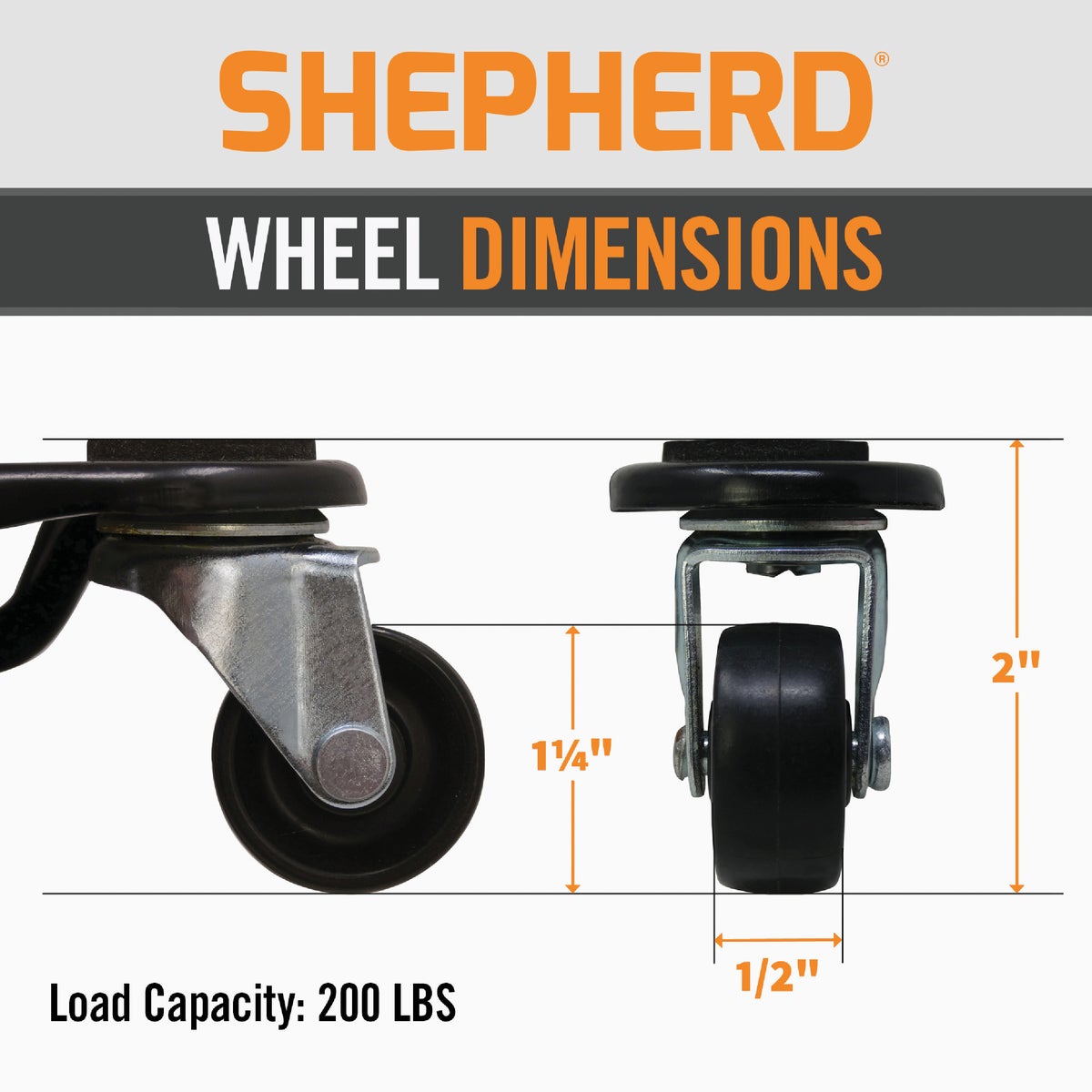 Shepherd Hardware Polyolefin 6 In. Tri-Dolly Caster Image 2