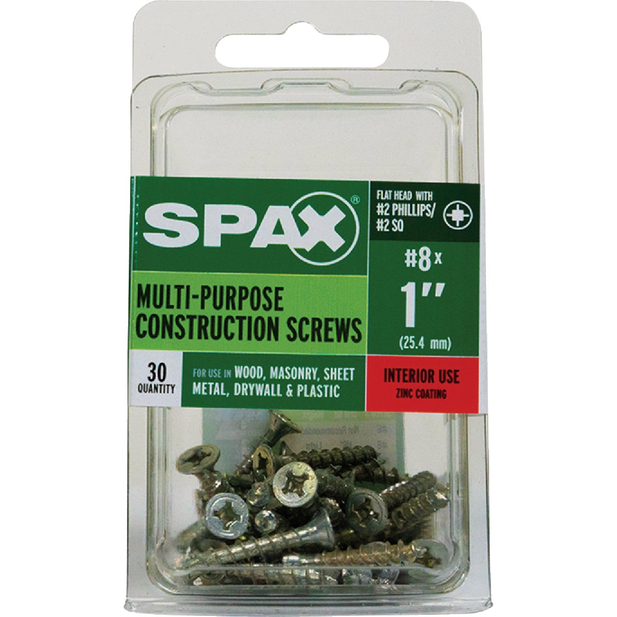 SPAX #8 x 1 In. Unidrive (Combo Drive) Flat Head Zinc (Interior) Multi-Purpose Construction Screw (30-Count) Image 4