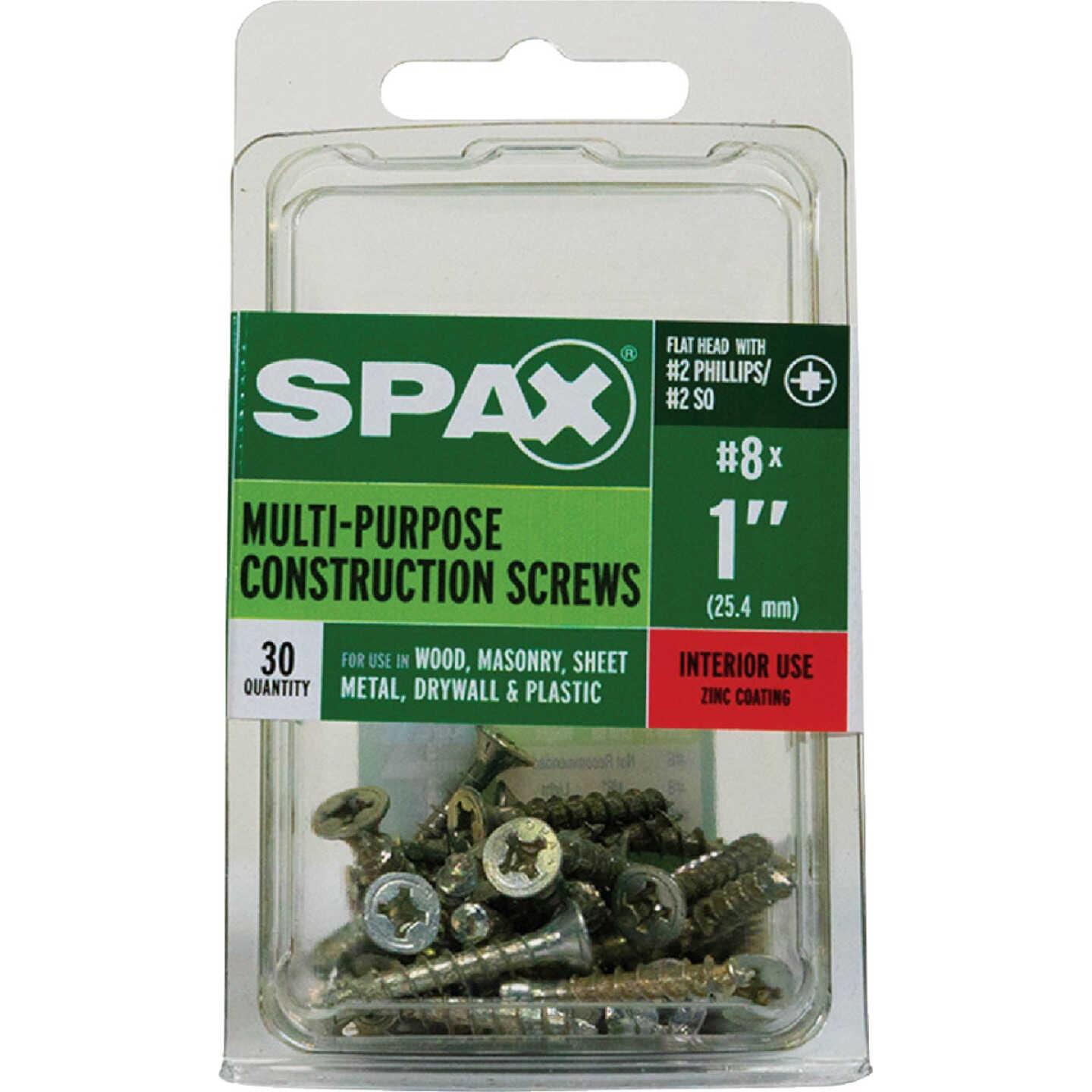 SPAX #8 x 1 In. Unidrive (Combo Drive) Flat Head Zinc (Interior) Multi-Purpose Construction Screw (30-Count) Image 4