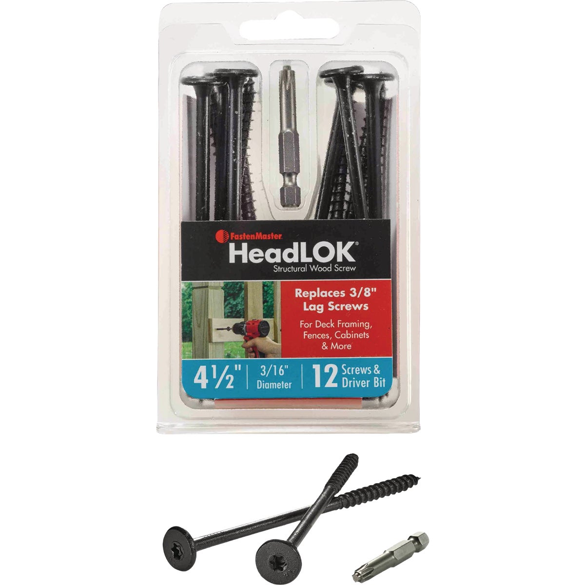 FastenMaster HeadLok 4-1/2 In. Structural Wood Screw (12-Count)