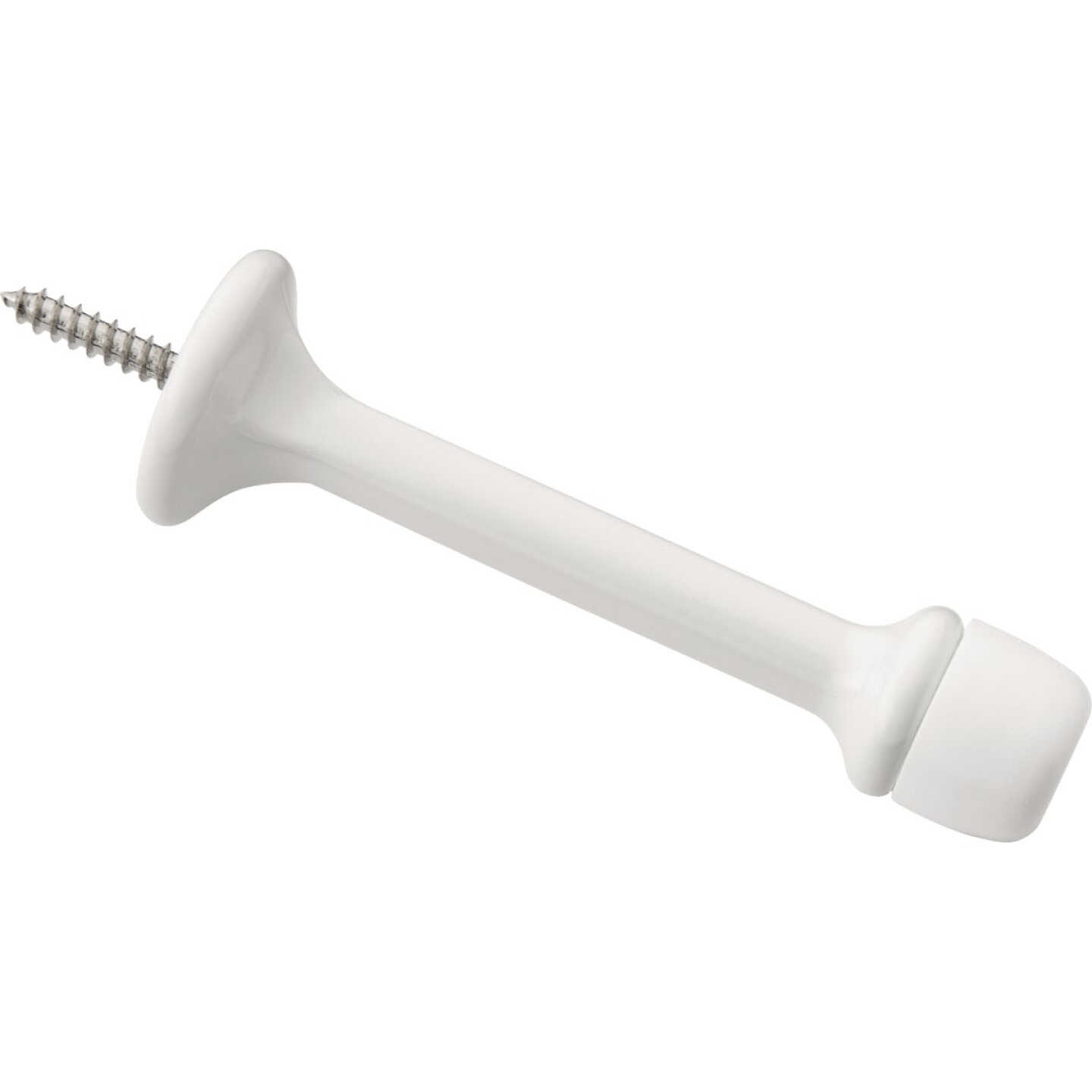 National Hardware 3 In. White Rigid Round Door Stop Image 1