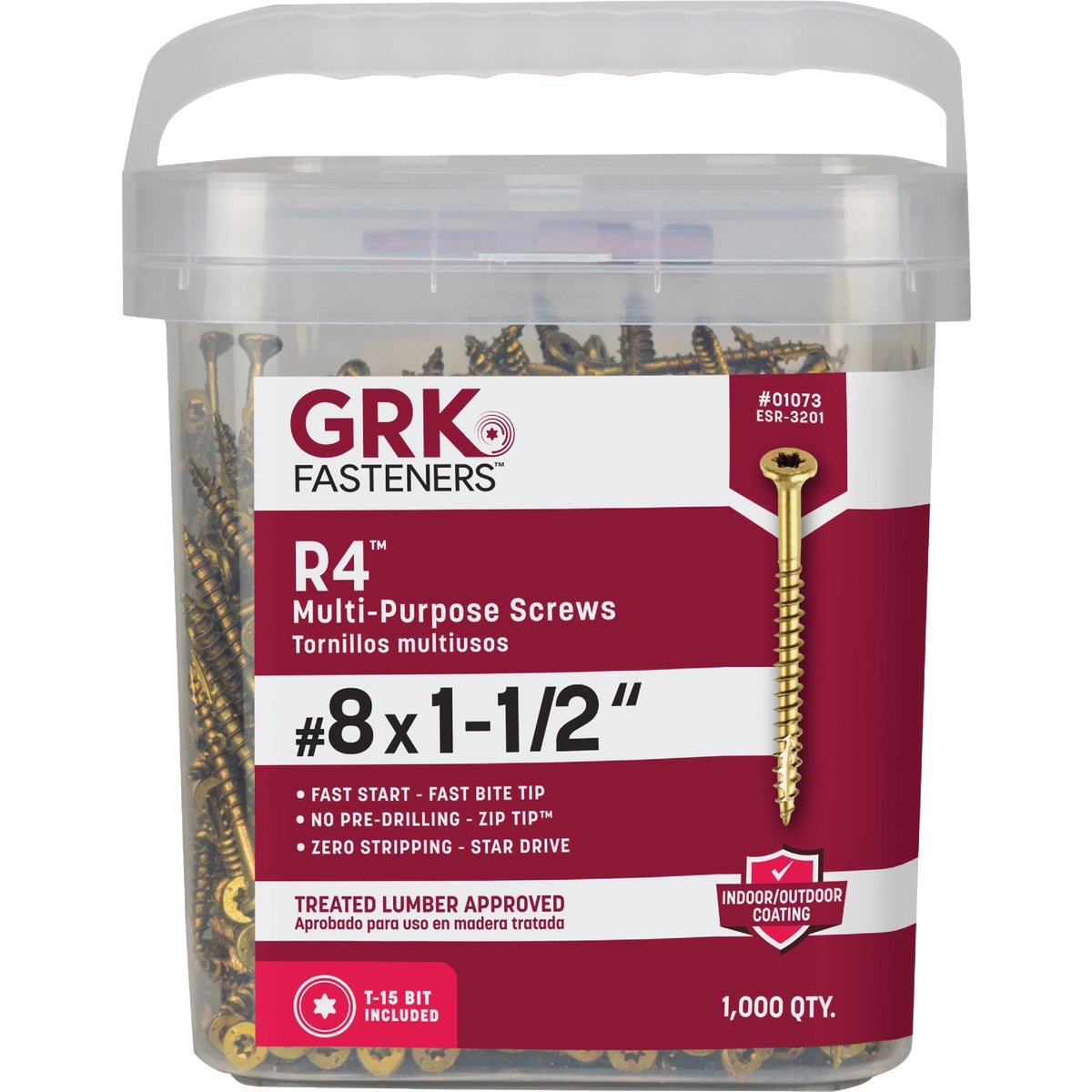 GRK R4 #8 x 1-1/2 In. Star Drive Multi-Purpose Wood Screw (1000-Count) Image 6