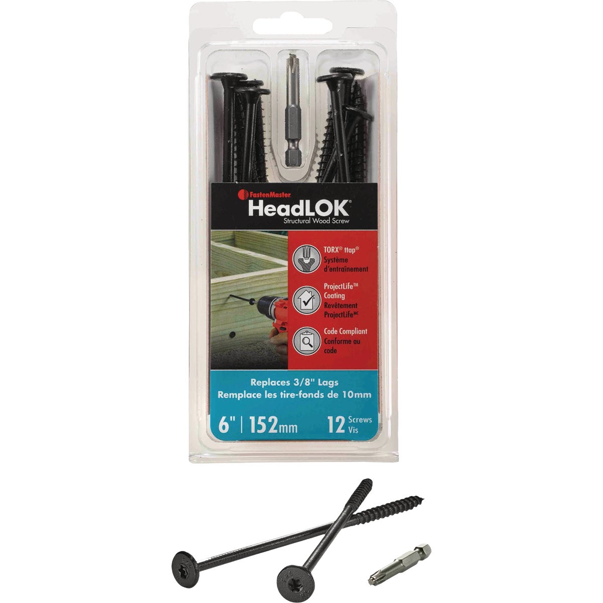FastenMaster HeadLok 6 In. Structural Wood Screw (12-Count)