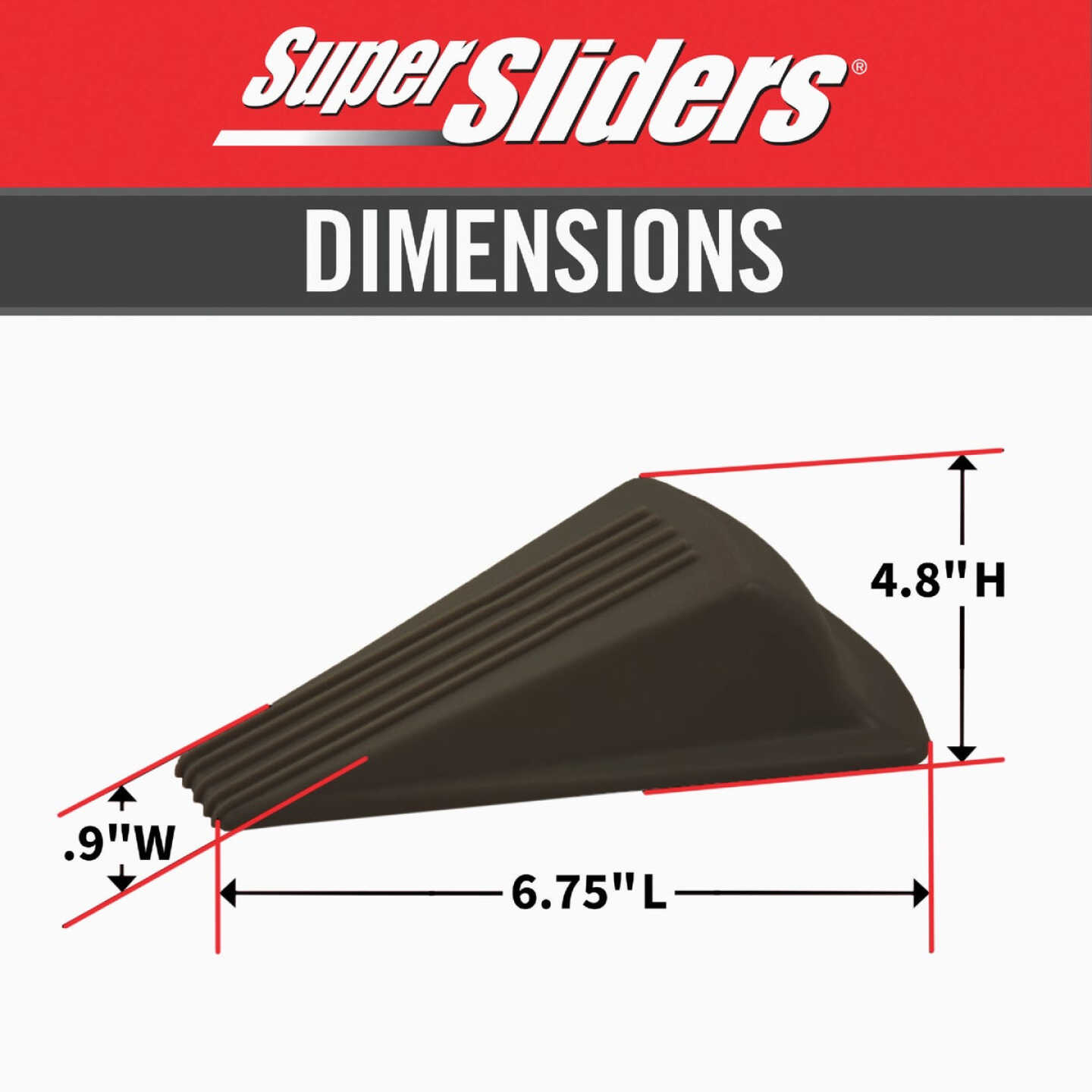 Super Sliders Walnut Heavy Duty Doorstop Image 2