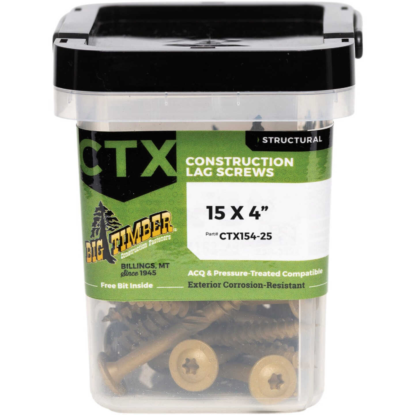 Big Timber #15 x 4 In. Lag Screw (25-Count) Image 1