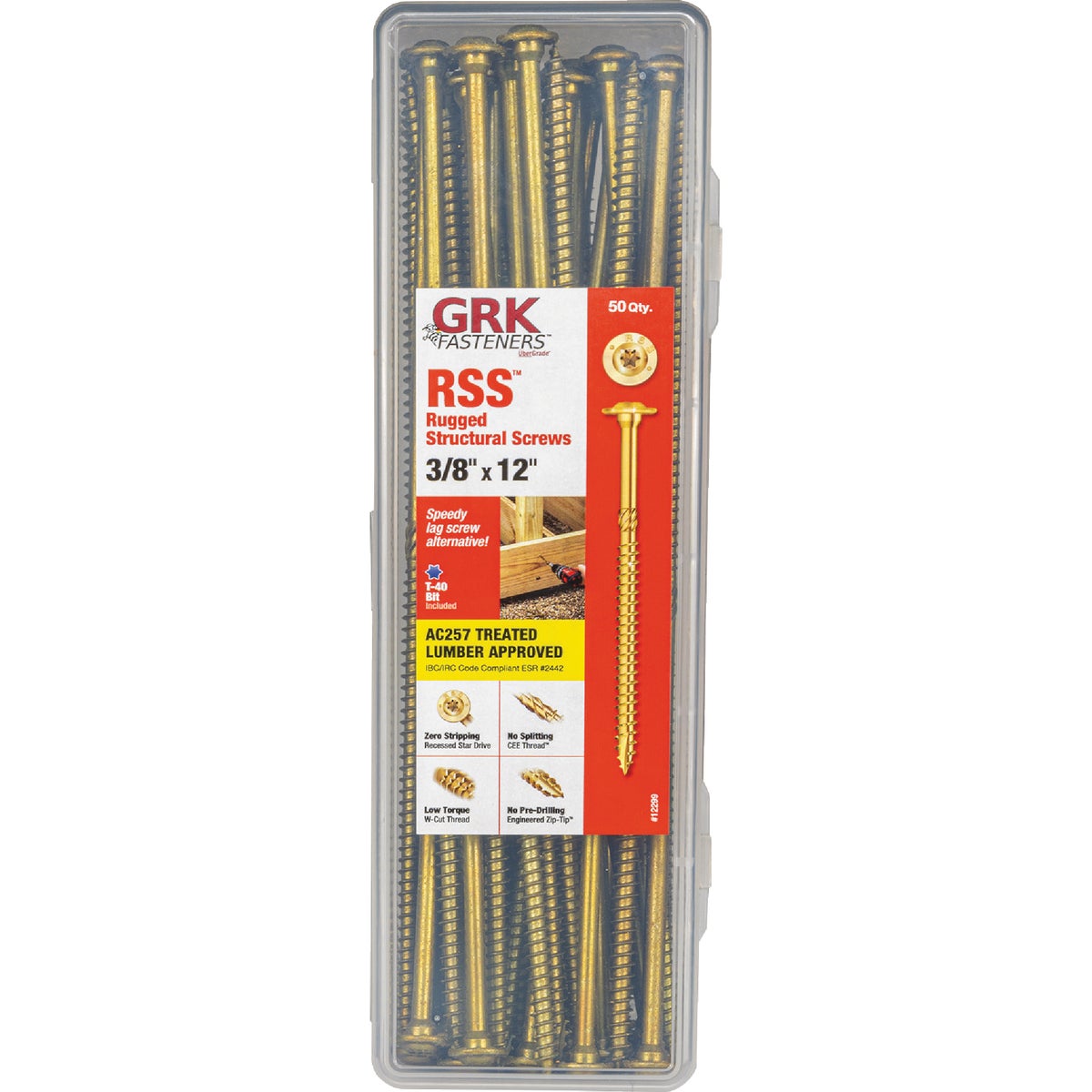 GRK RSS Rugged 3/8 In. x 12 In. Star Drive Washer-Head Structure Screw (50-Count) Image 7