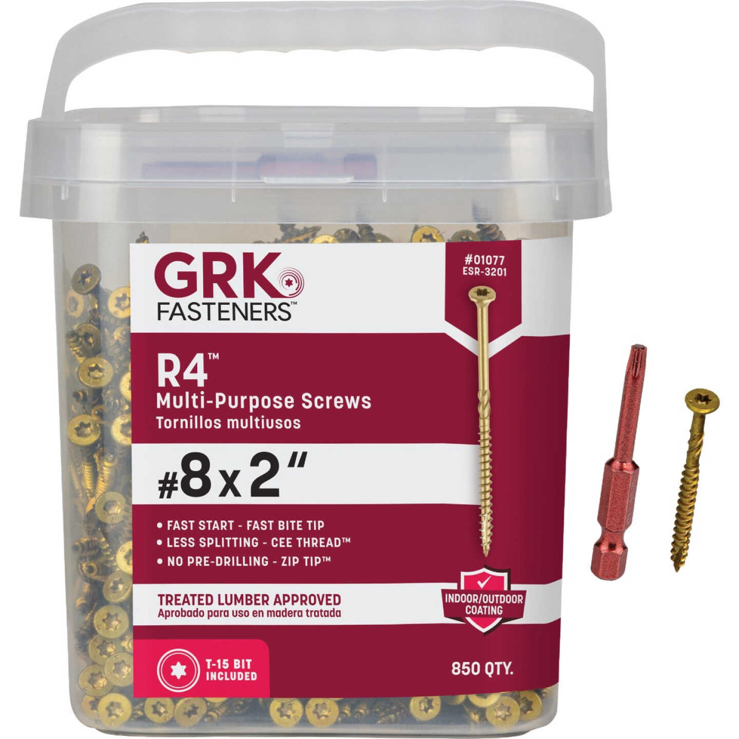 GRK R4 #8 x 2 In. Star Drive Multi-Purpose Wood Screw (850-Count) Image 1
