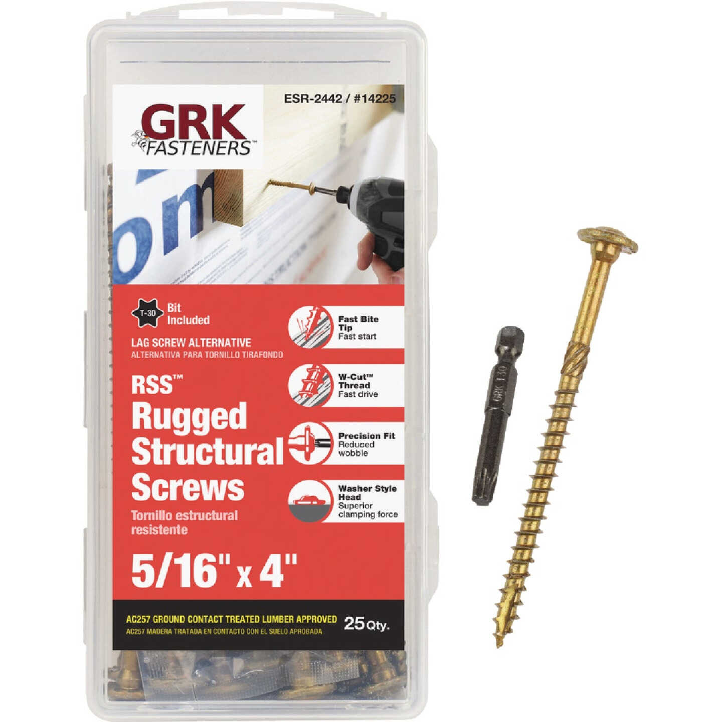 GRK RSS Rugged 5/16 In. x 4 In. Star Drive Washer-Head Structure Screw (25-Count) Image 1