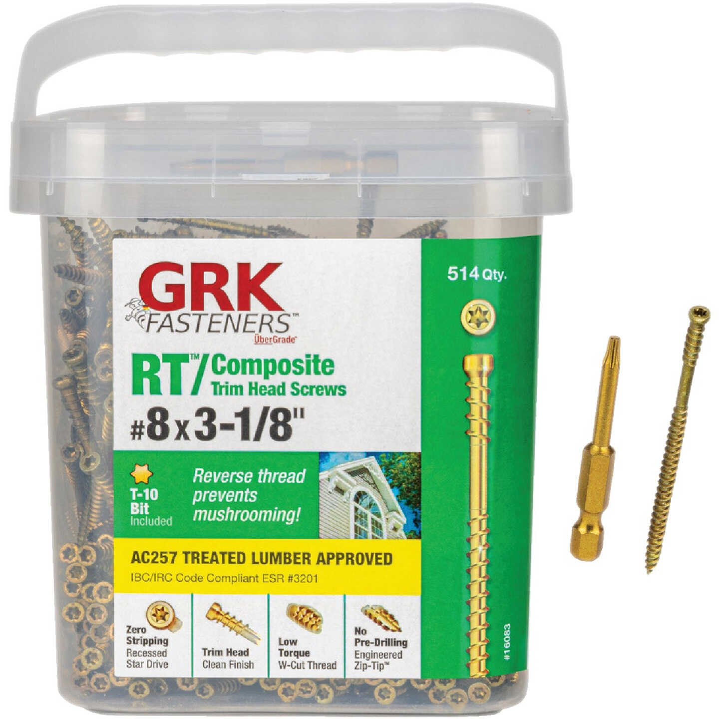 GRK RT #8 x 3-1/8 In. Star Drive Composite Screw (514-Count) Image 3