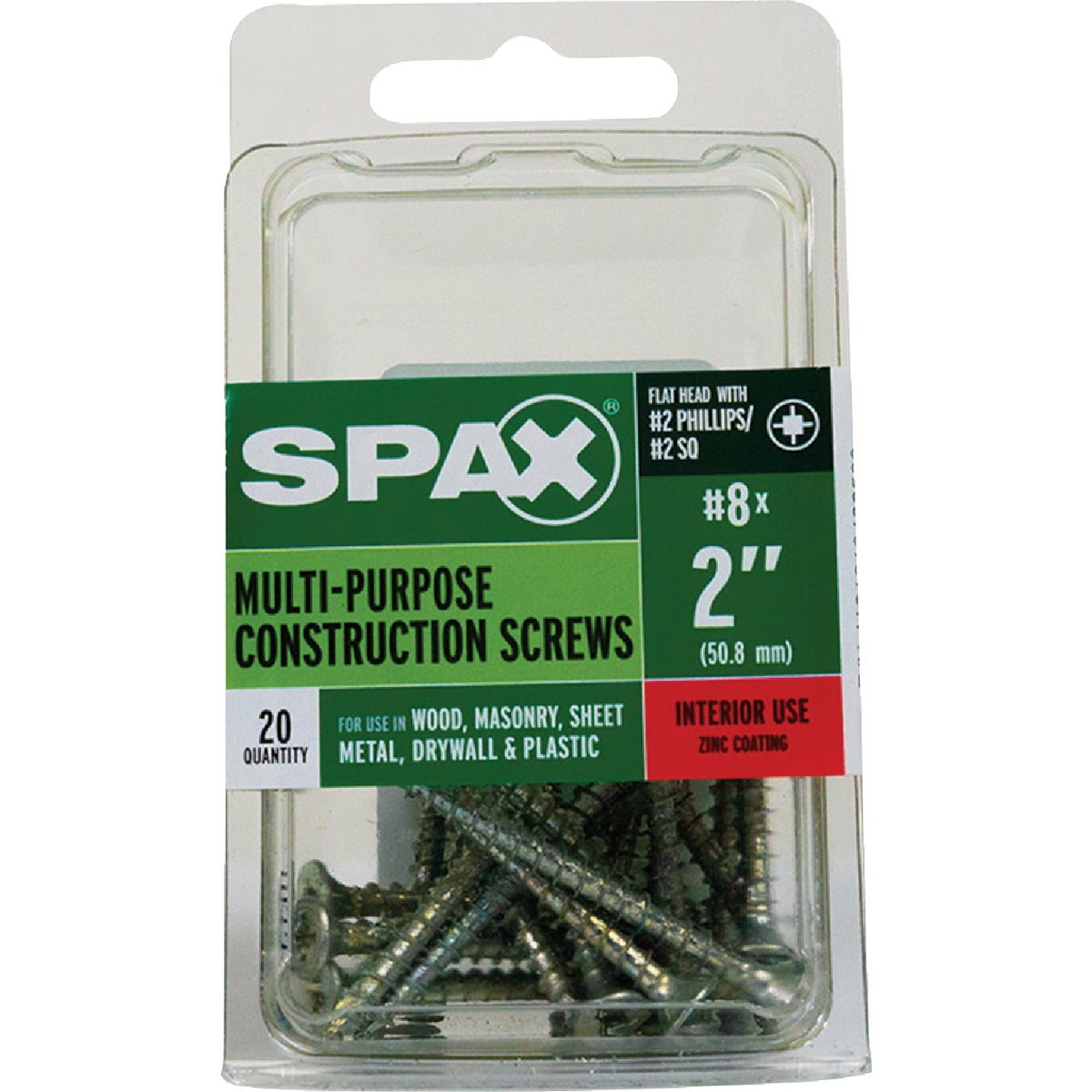 SPAX #8 x 2 In. Unidrive (Combo Drive) Flat Head Zinc (Interior) Multi-Purpose Construction Screw (20-Count) Image 4