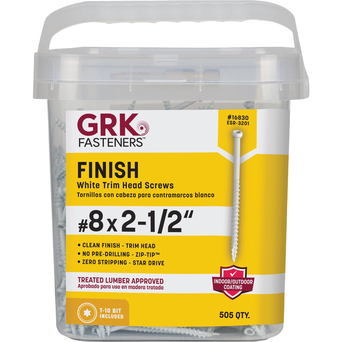 GRK #8 x 2-1/2 In. Star Drive White Steel Trim Screw (505-Count) Image 7