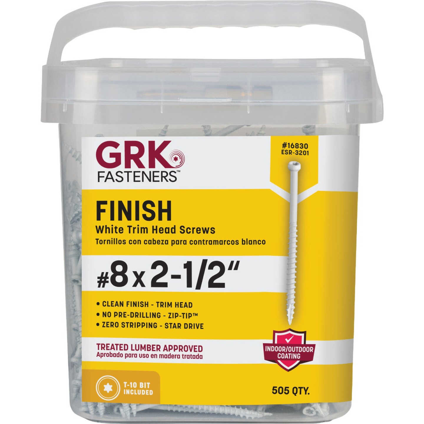 GRK #8 x 2-1/2 In. Star Drive White Steel Trim Screw (505-Count) Image 7